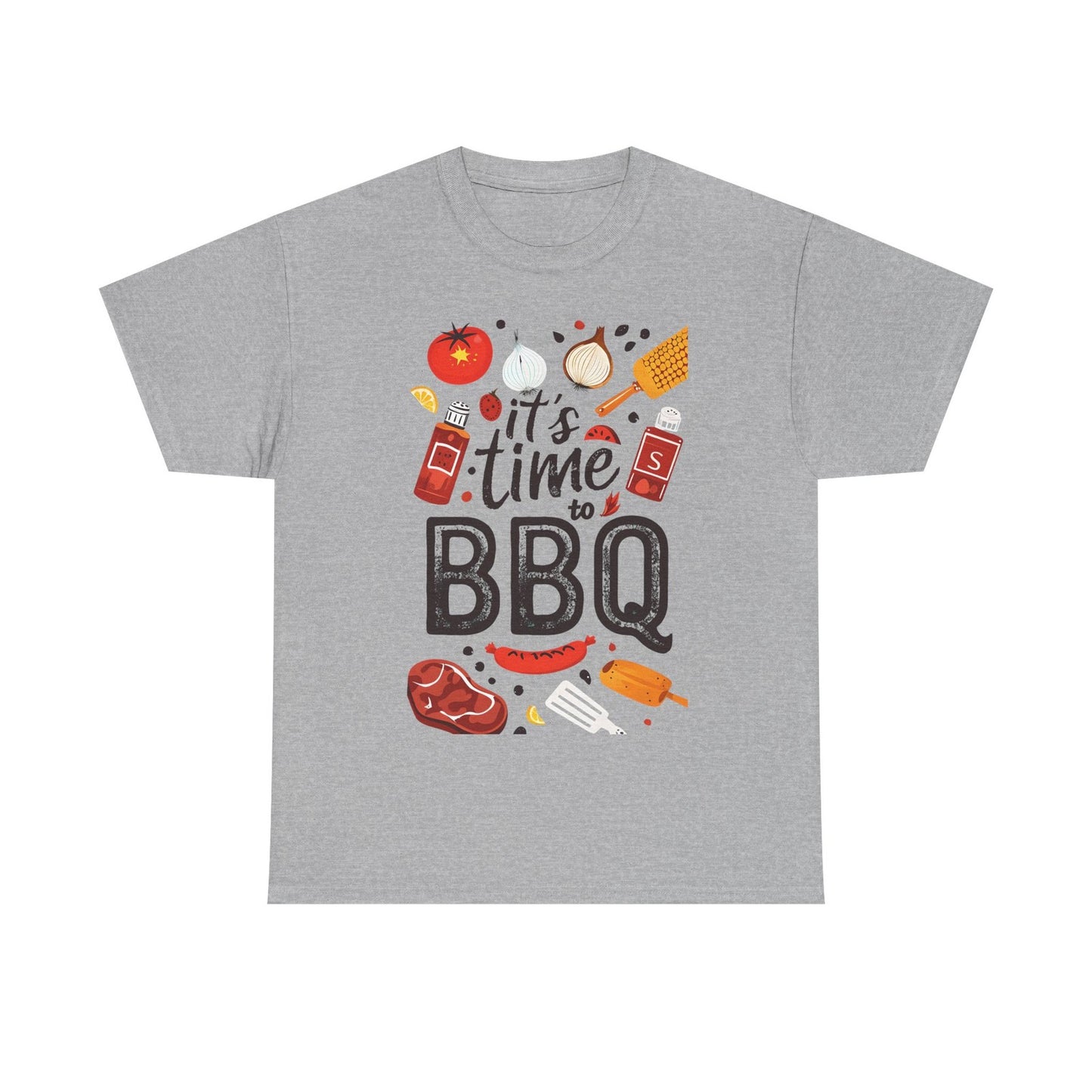 Womans T Shirt It's Time to BBQ Top  Funny Unisex Grilling Shirt Summer Fun Mens