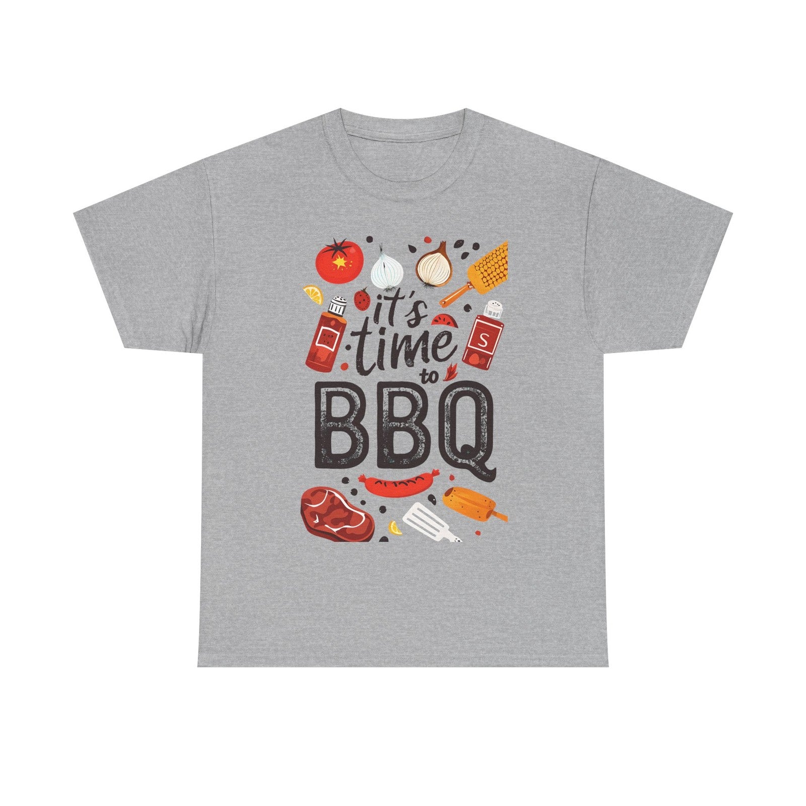 Womans T Shirt It's Time to BBQ Top  Funny Unisex Grilling Shirt Summer Fun Mens
