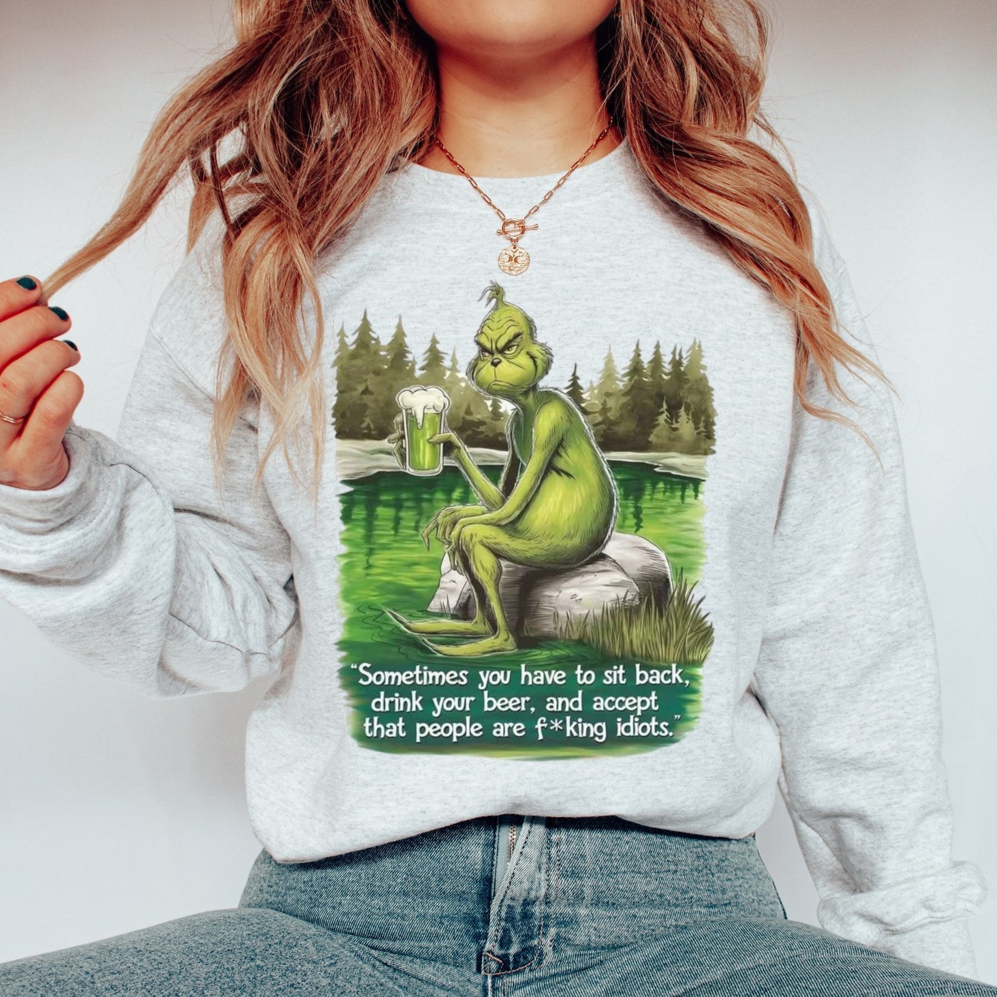 Womans Funny Sweatshirt Sassy Beer Lover's Sit Back & Sip Gift Humorous Top