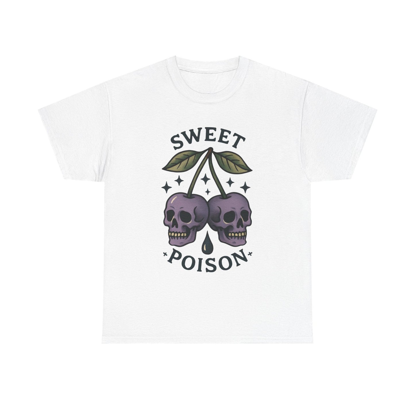 Womans T Shirt Sweet Poison Strawberry Skull Shirt Gothic Grunge Top Streetwear 