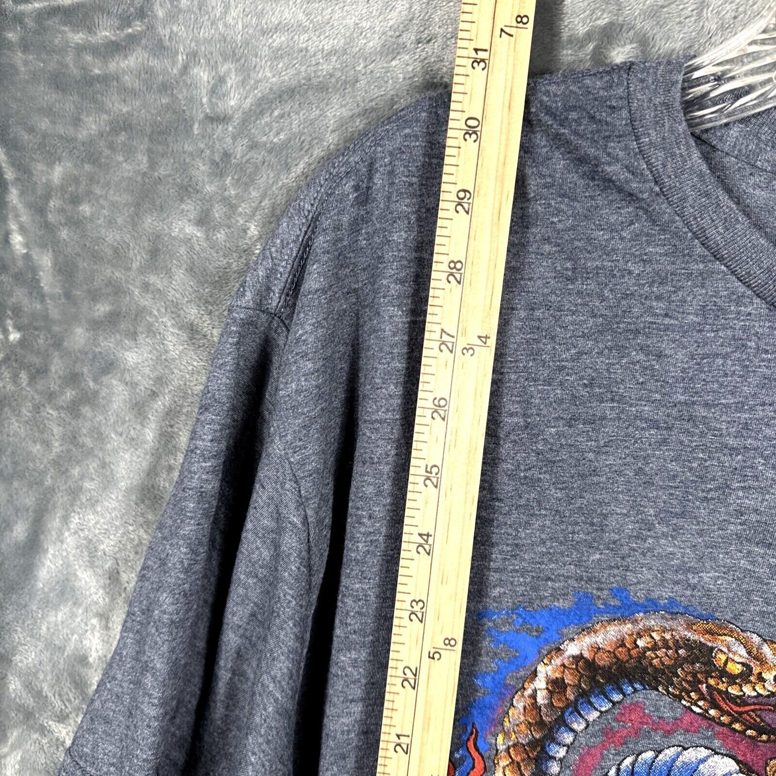 Glidan Men’s T-Shirt Poison Snakes Soft Style Gray X Large Shirt