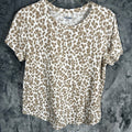 Old Navy Women’s Shirt Leopard Print Everywhere Short Sleeve T Shirt Medium