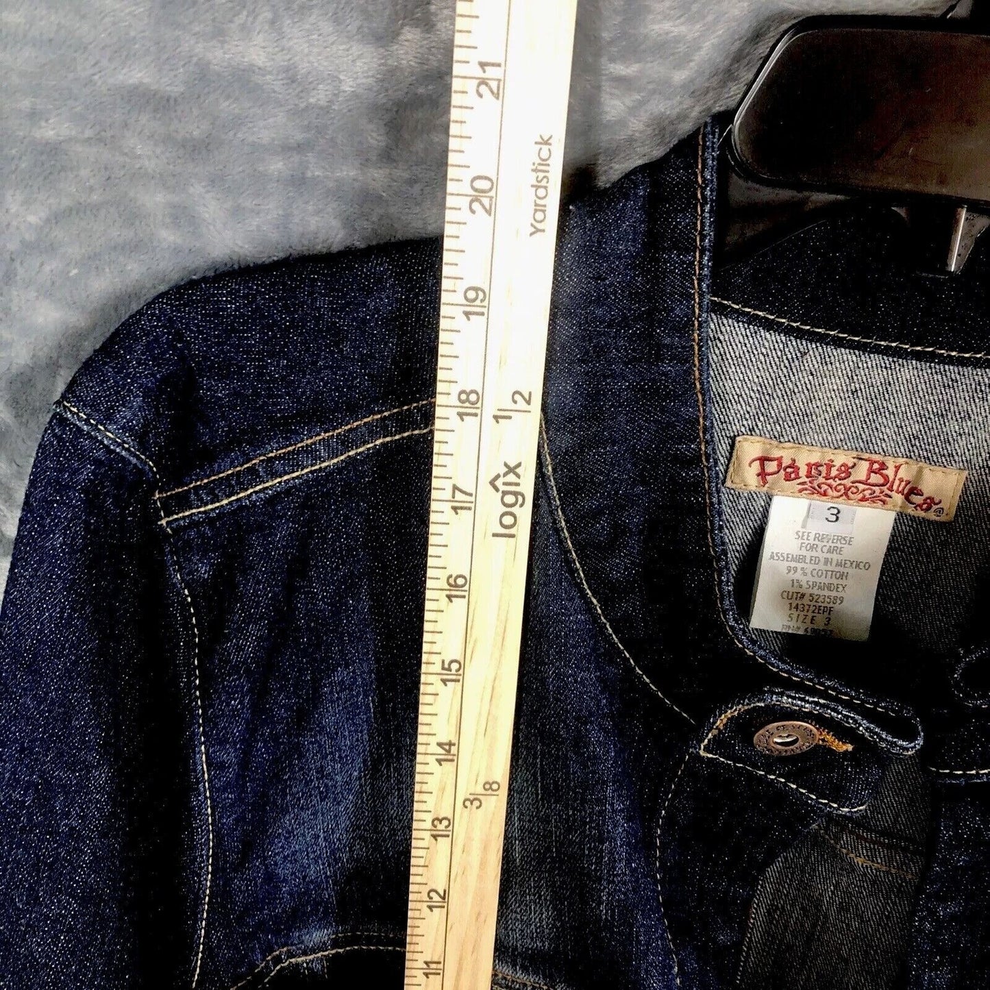 Paris Blues Womens Denim Jacket Size 3 Button-Up Crop Style