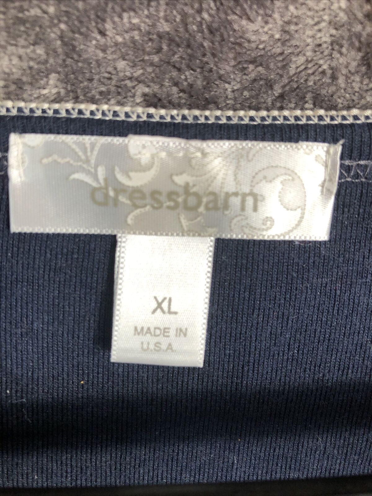 Dress Barn Navy Blue Floral Sparkle Button V Neck Women’s Size X-Large