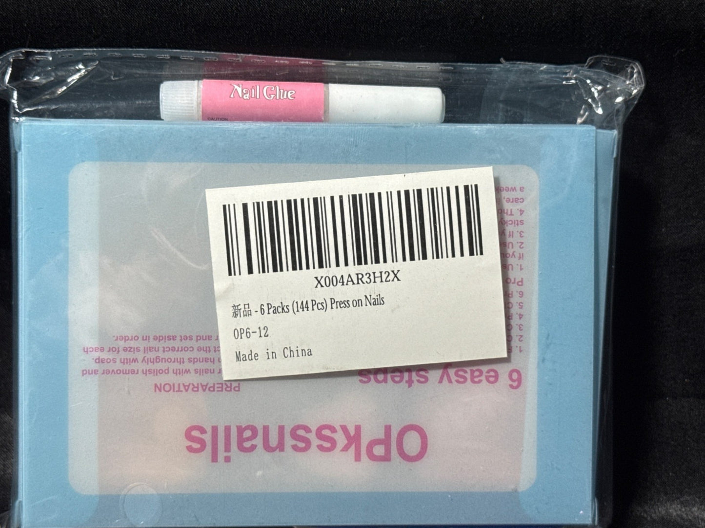OPKssnails Press-On Nails Hailey Short Almond Set 144 Pcs Includes Glue