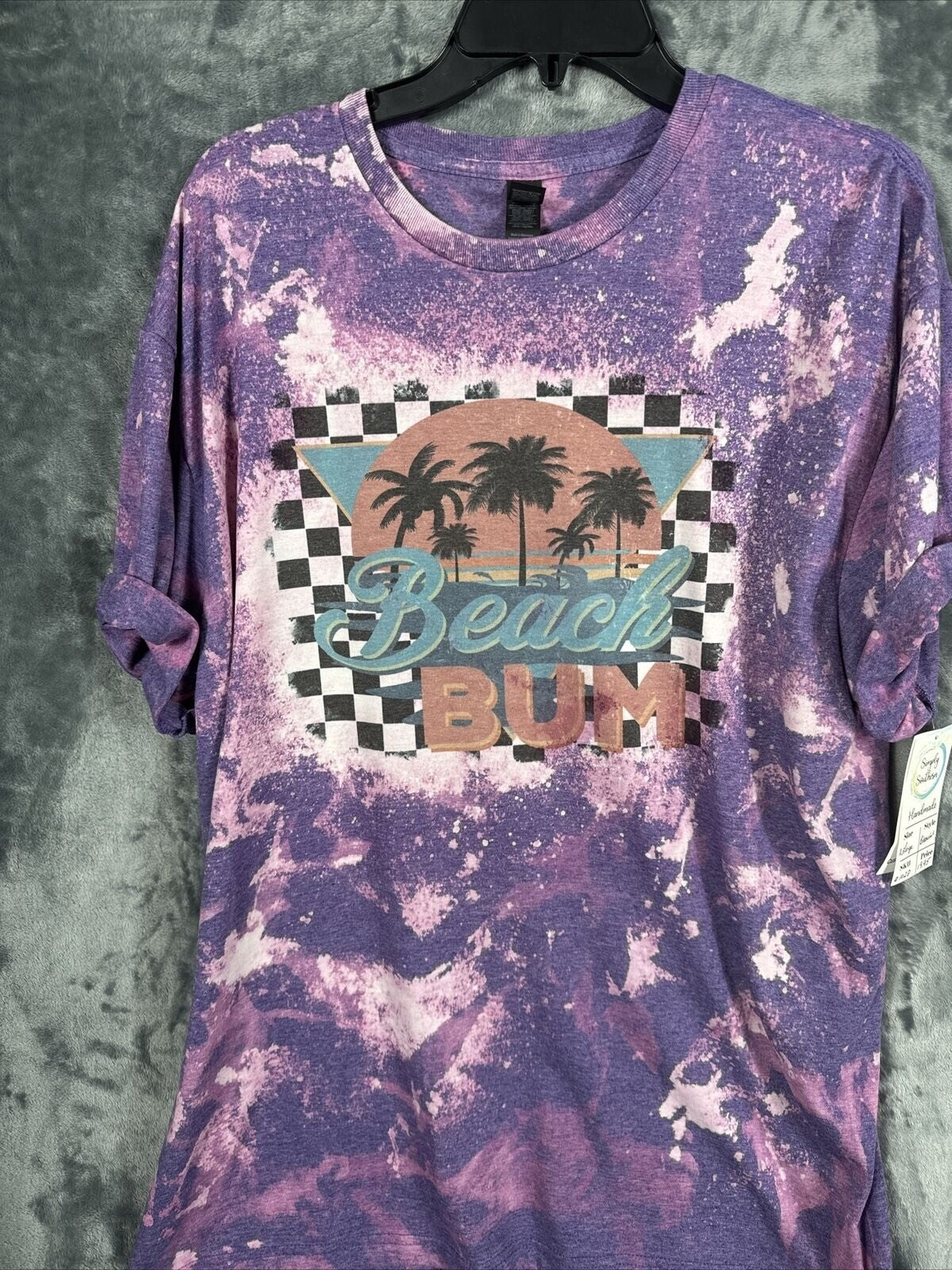 Glidan Woman's T Shirt Tye Dyed Beach Bum Graphic Shirt Size Adult X Large