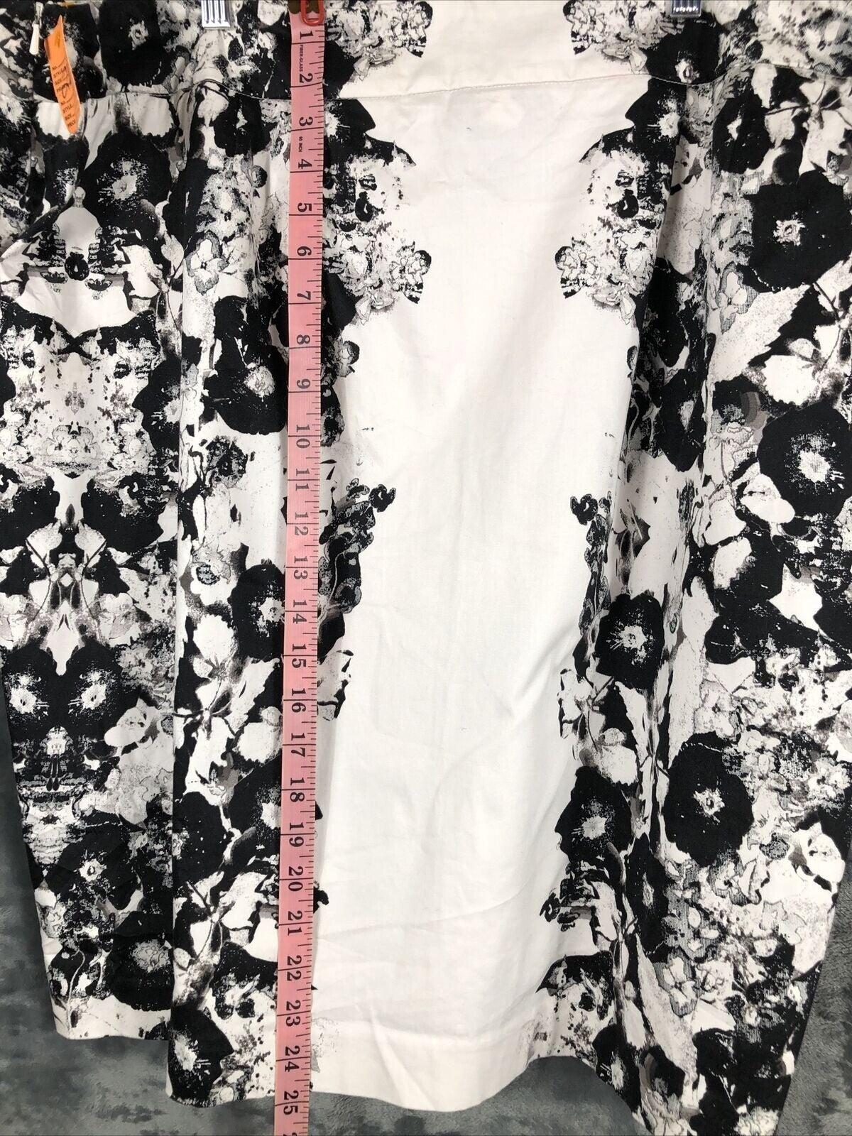 Lane Bryant Womens Floral Pencil Skirt Size 24 Black & White Cotton Blend