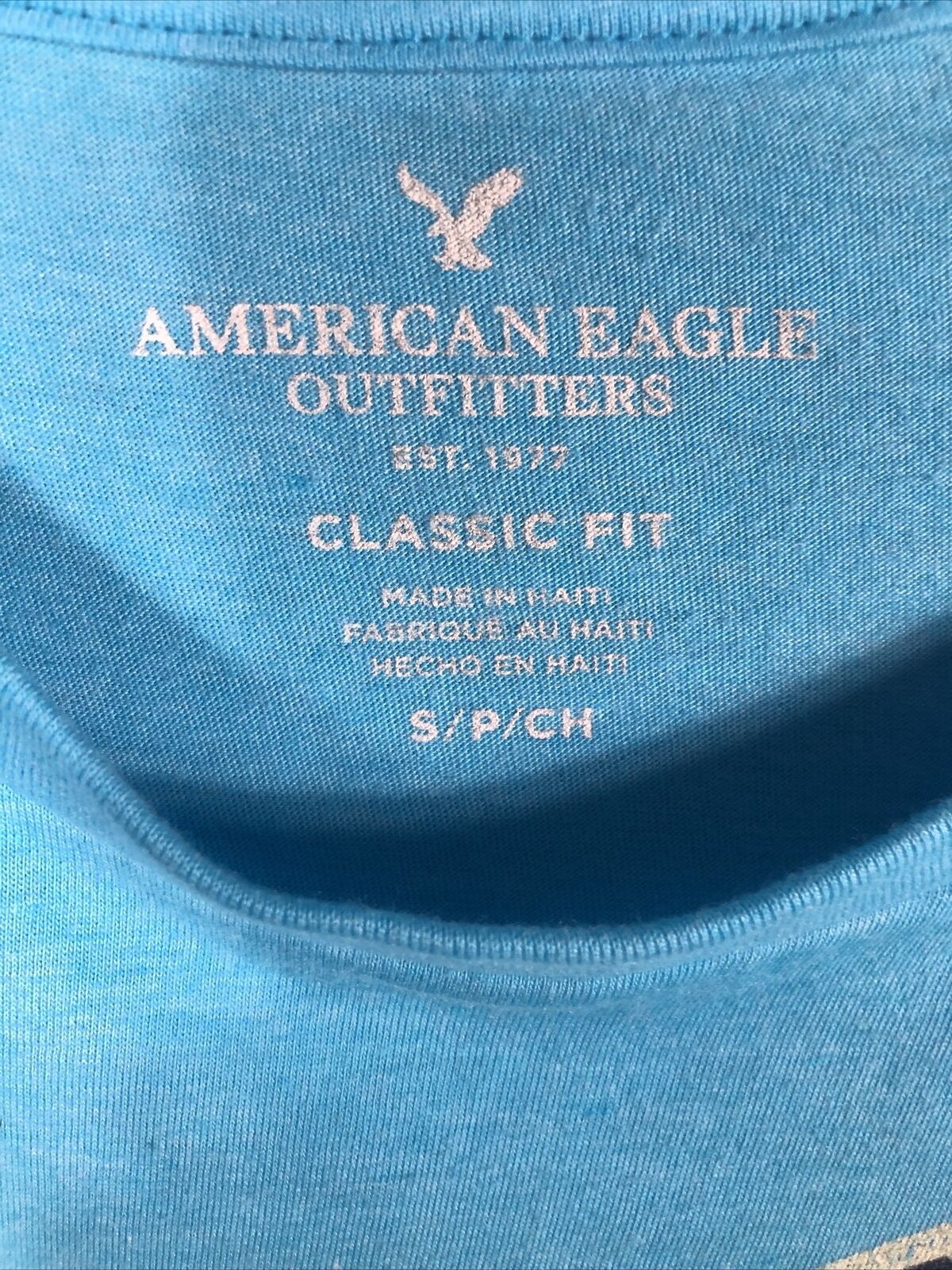American Eagles T-Shirt Large Eagle Size Petite Small Blue