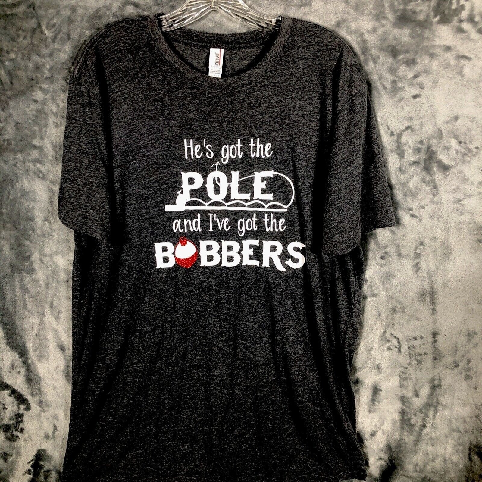 Women’s Tops Fishing T Shirt He’s Got The Pole I’ve Got The Bobbers Funny Shirt