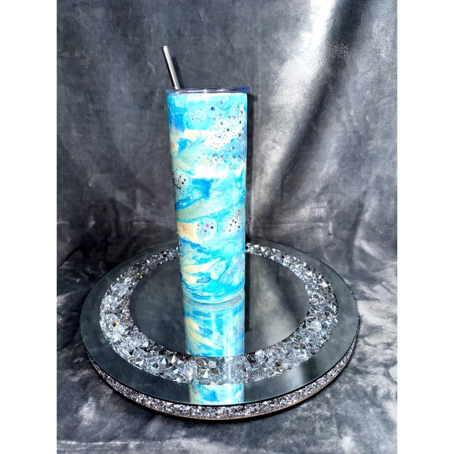 Stainless Steel Alcohol Ink Resin Tumbler Handmade Epoxy