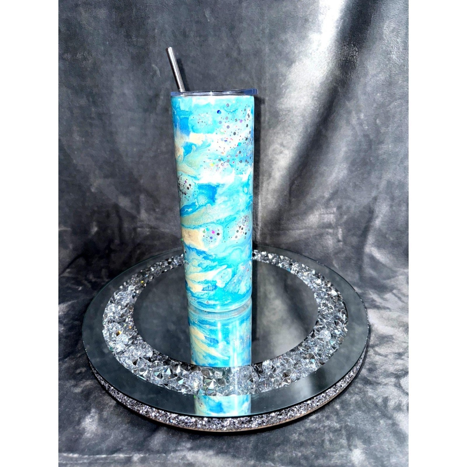 Stainless Steel Alcohol Ink Resin Tumbler Handmade Epoxy