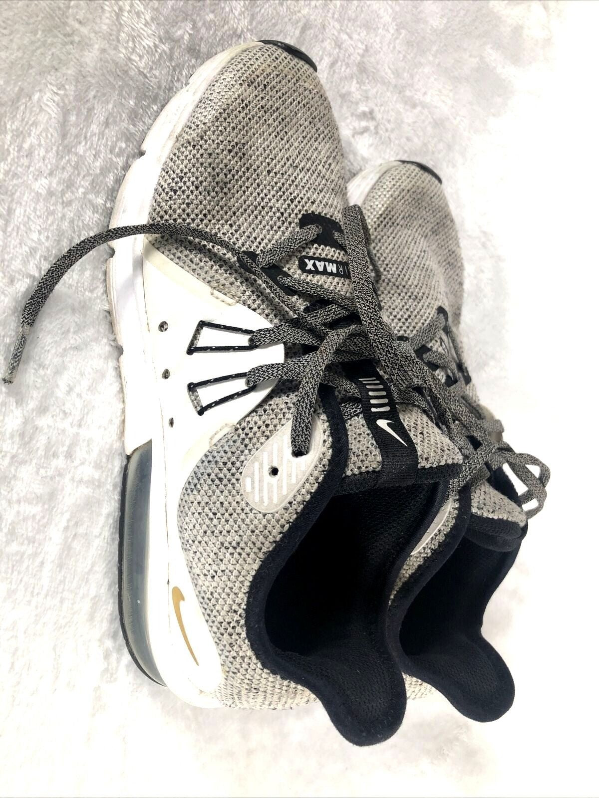 Nike Air Max Mens Sneakers Size 10 Gray Mesh & Leather Shoes
