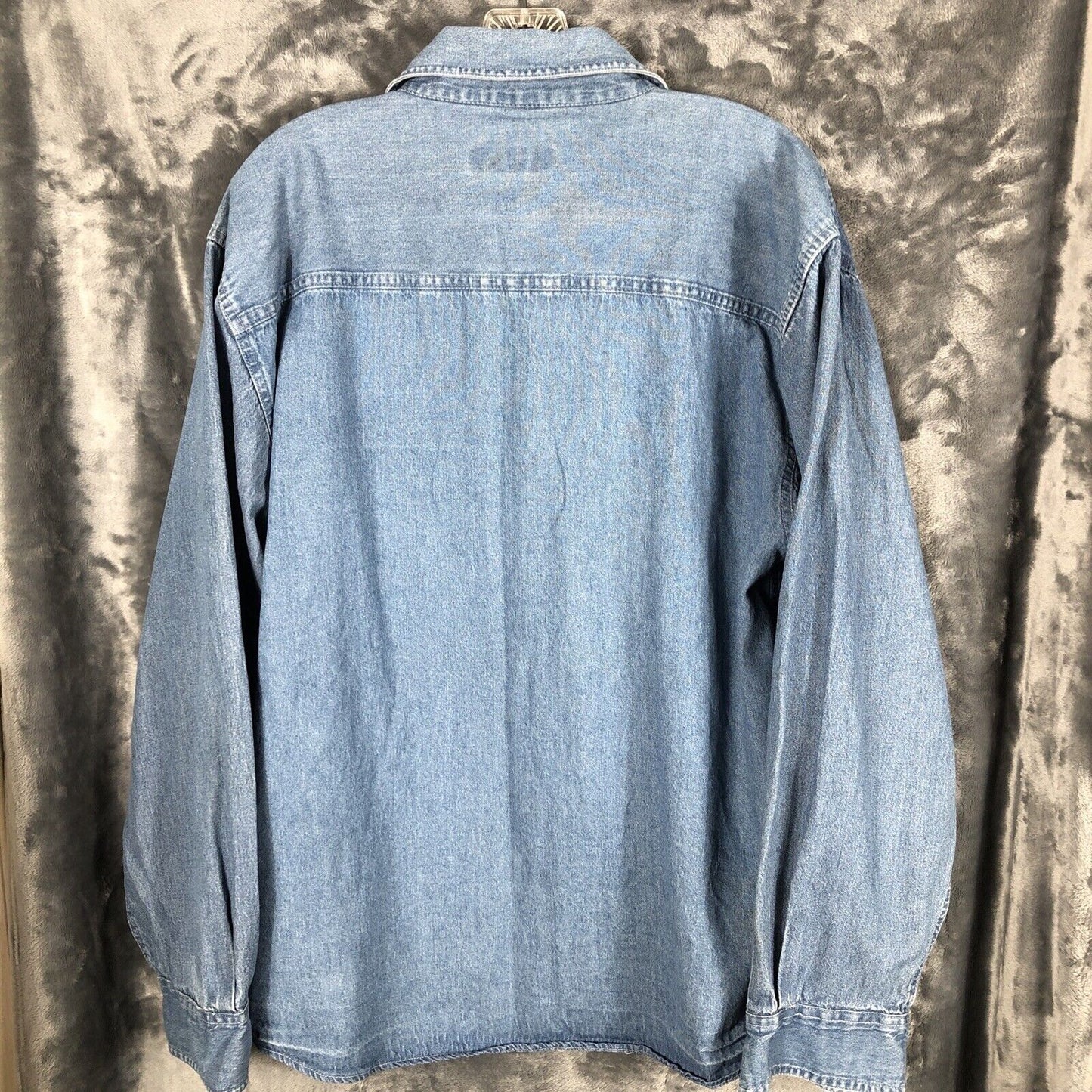 Blue Issue Women’s Button Up Blue Jean Shirt Size L