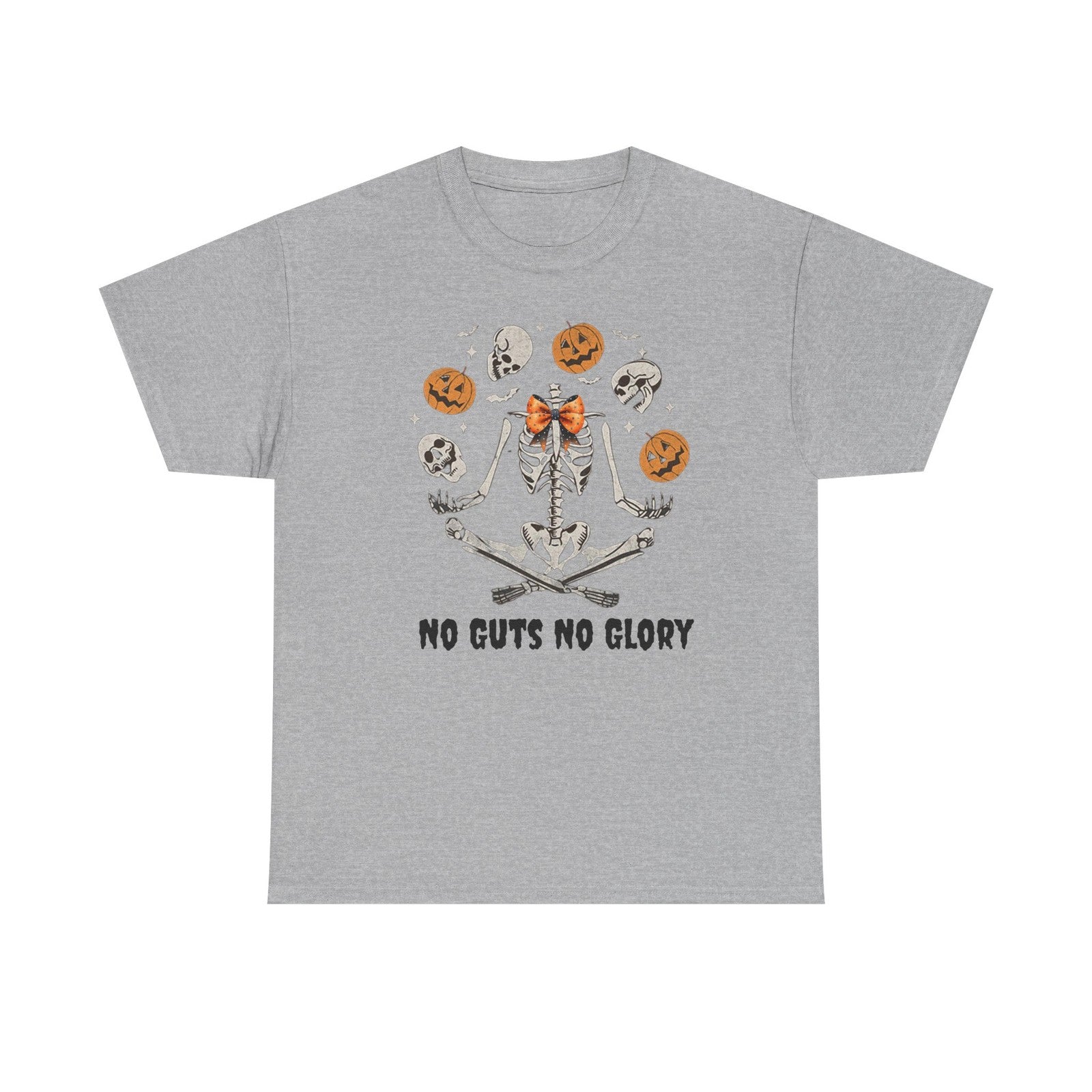 Womans T Shirt No Guts No Glory Tee Skeleton Shirt Spooky Season Halloween Gift
