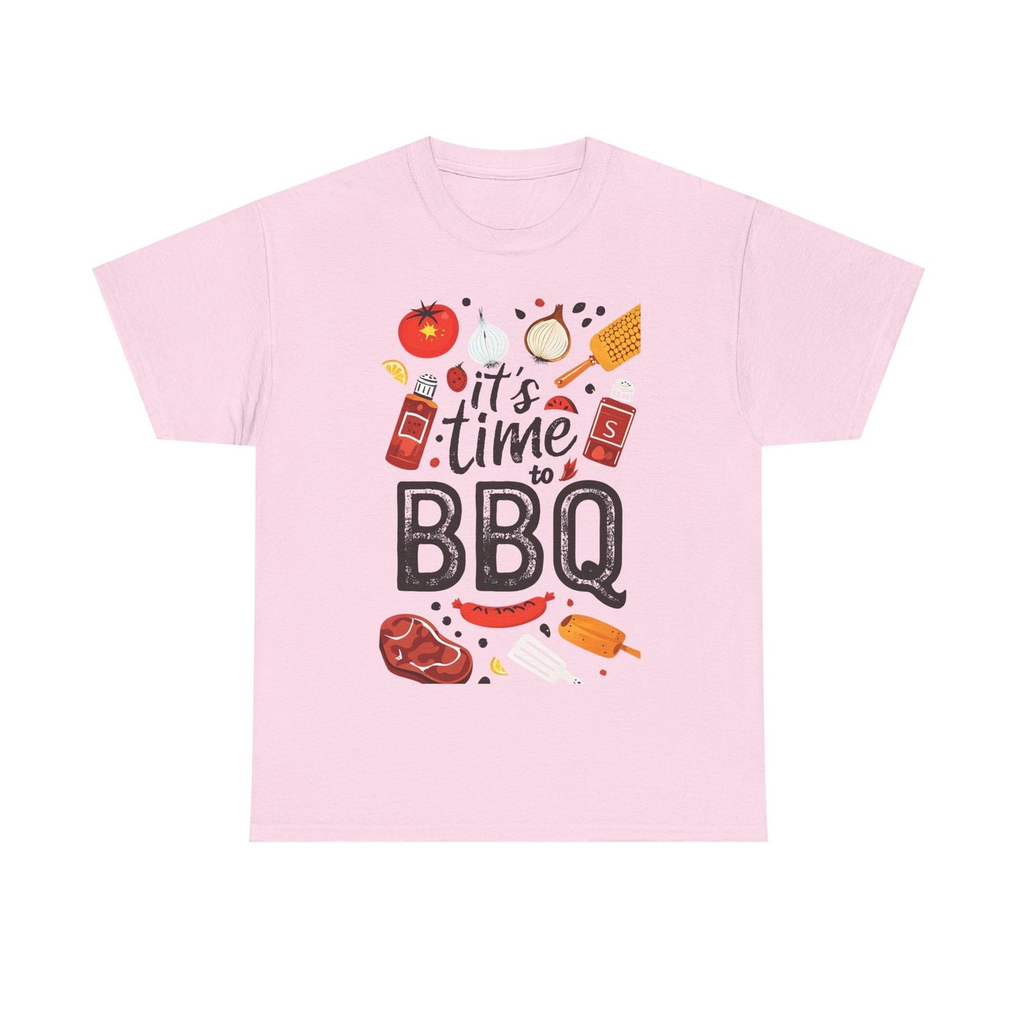 Womans T Shirt It's Time to BBQ Top  Funny Unisex Grilling Shirt Summer Fun Mens