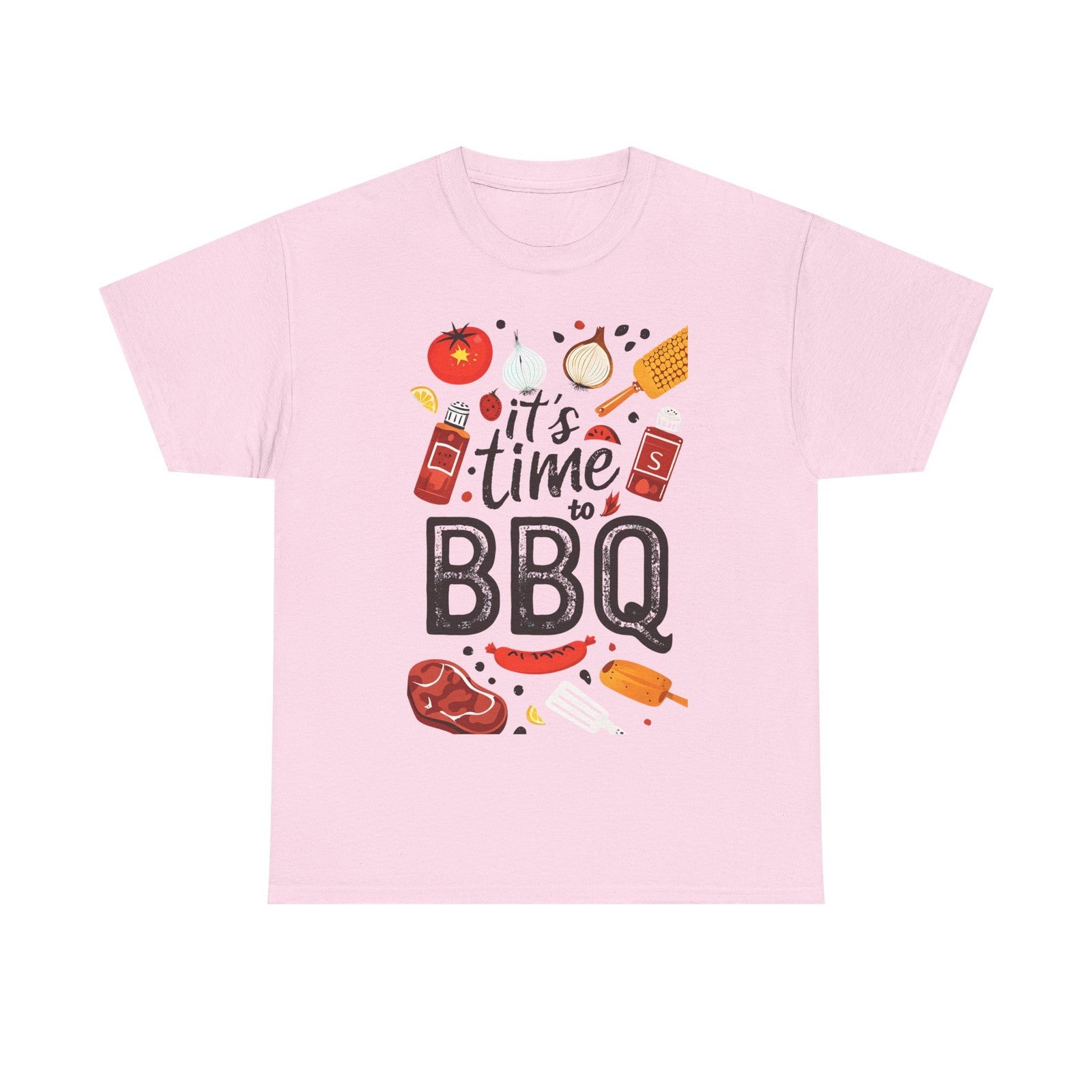 Womans T Shirt It's Time to BBQ Top  Funny Unisex Grilling Shirt Summer Fun Mens