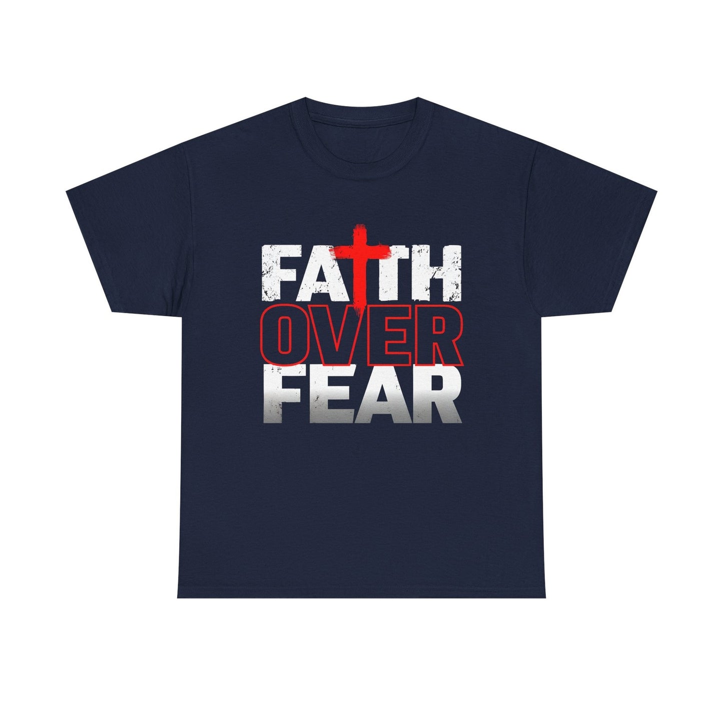 Womans T Shirt Faith Over Fear Christian Shirt, Jesus Bible Verse Religious Top