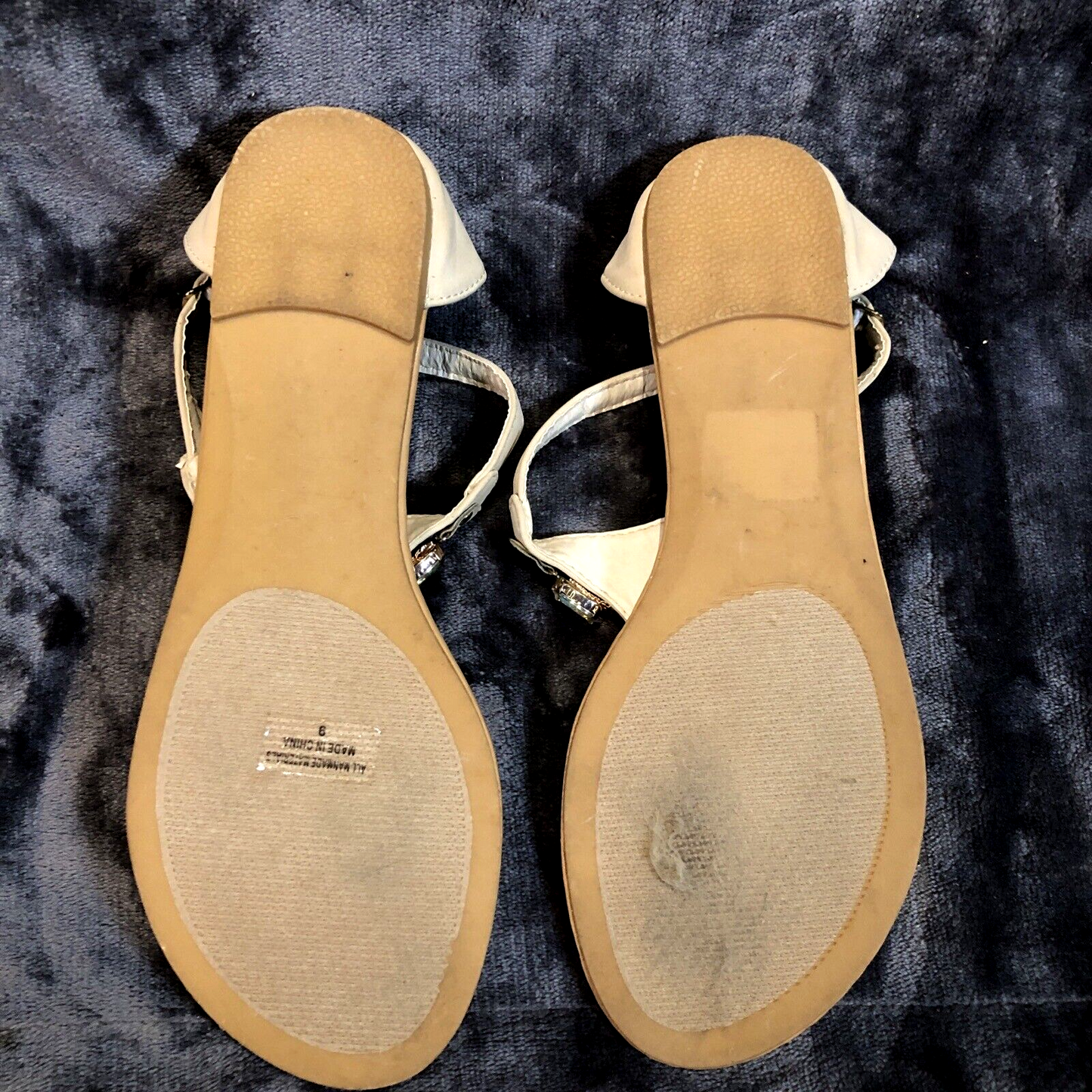 Sandals Woman's Krystal Blue Suede Shoes Women’s  Size 9