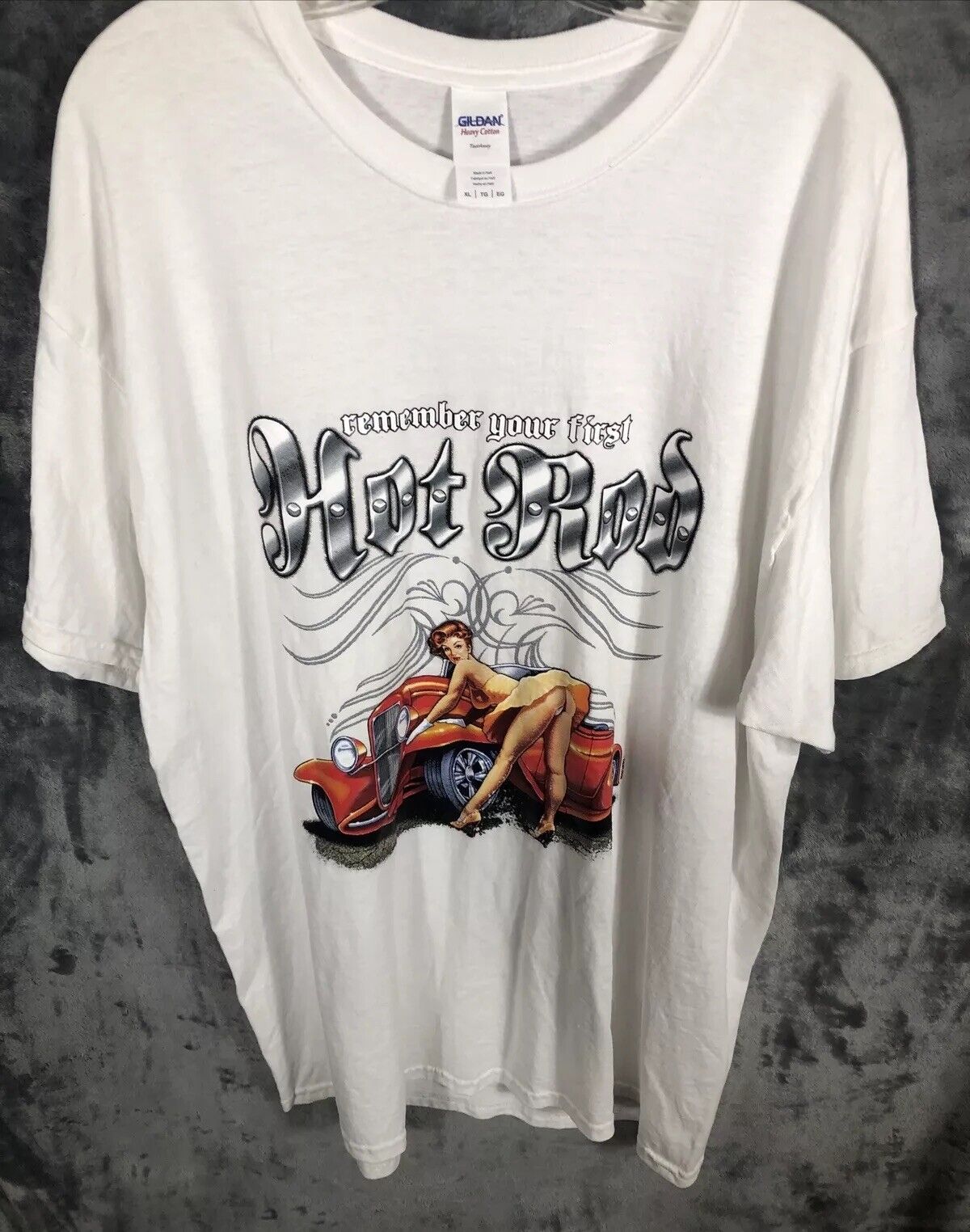 Men’s T-Shirt Hot Rod Racing Shirt Size Extra Large