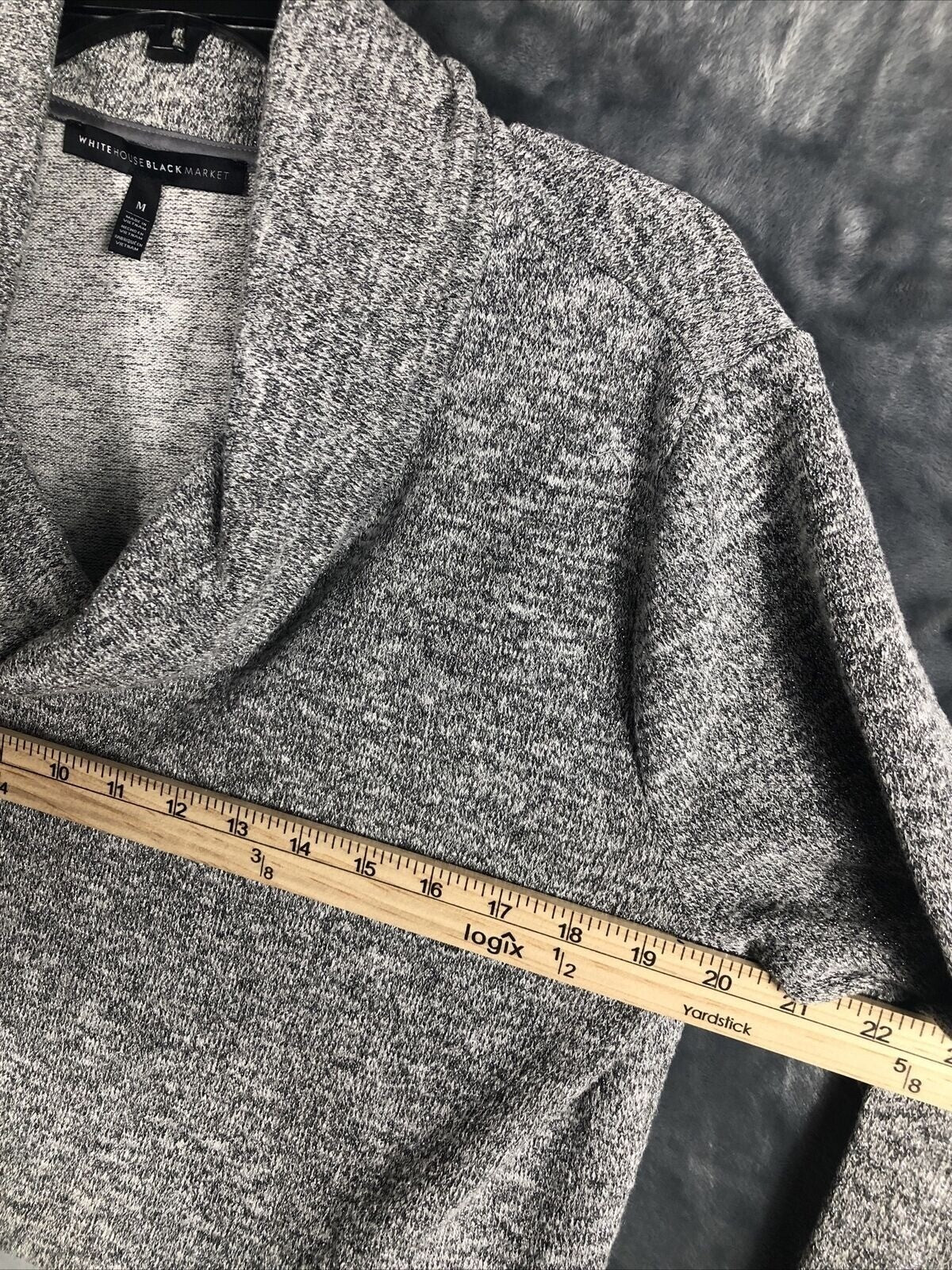 White House Black Market Woman's Sweater Gray Cowl Neck Knit Size Adult Medium