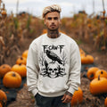 F-CAW-F Raven Skull Sweatshirt Gothic Crow Skull Tee Metal Style Halloween Gift