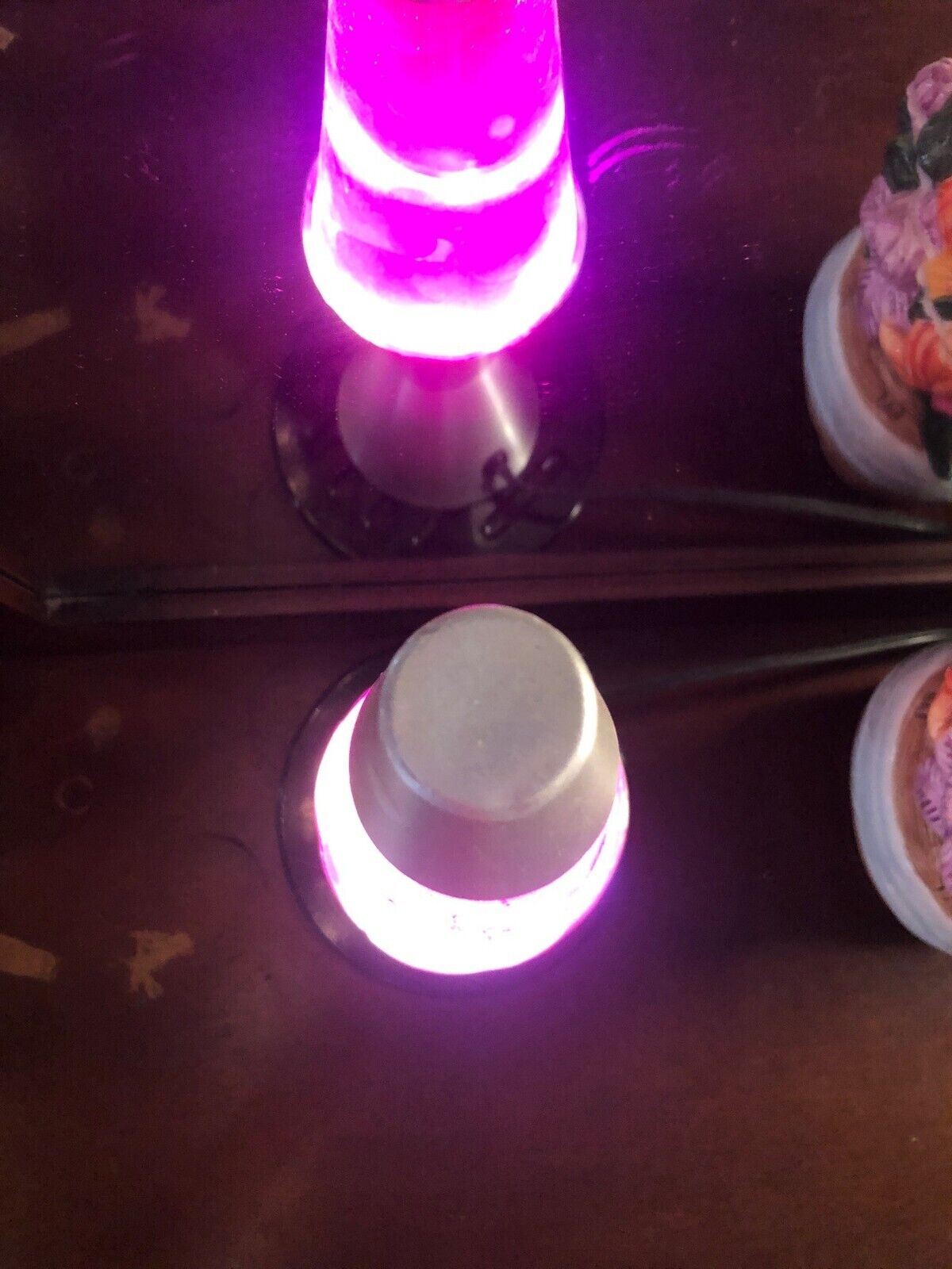Retro Pink Lava Lamp With Silver Base