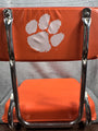 Vintage Clemson Tigers Folding Stadium Seat Orange Vinyl Cushion & White Paw