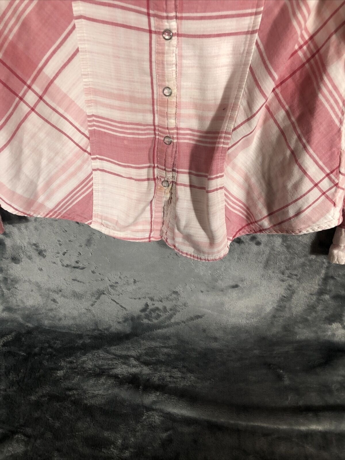 Style & Co Womens Pink Plaid Button-Up Shirt M