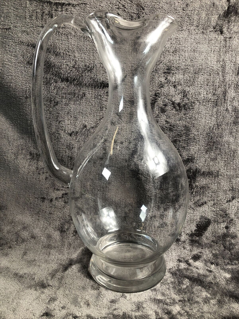 16in Glass Pitcher Large Pour Handled Curved Spout