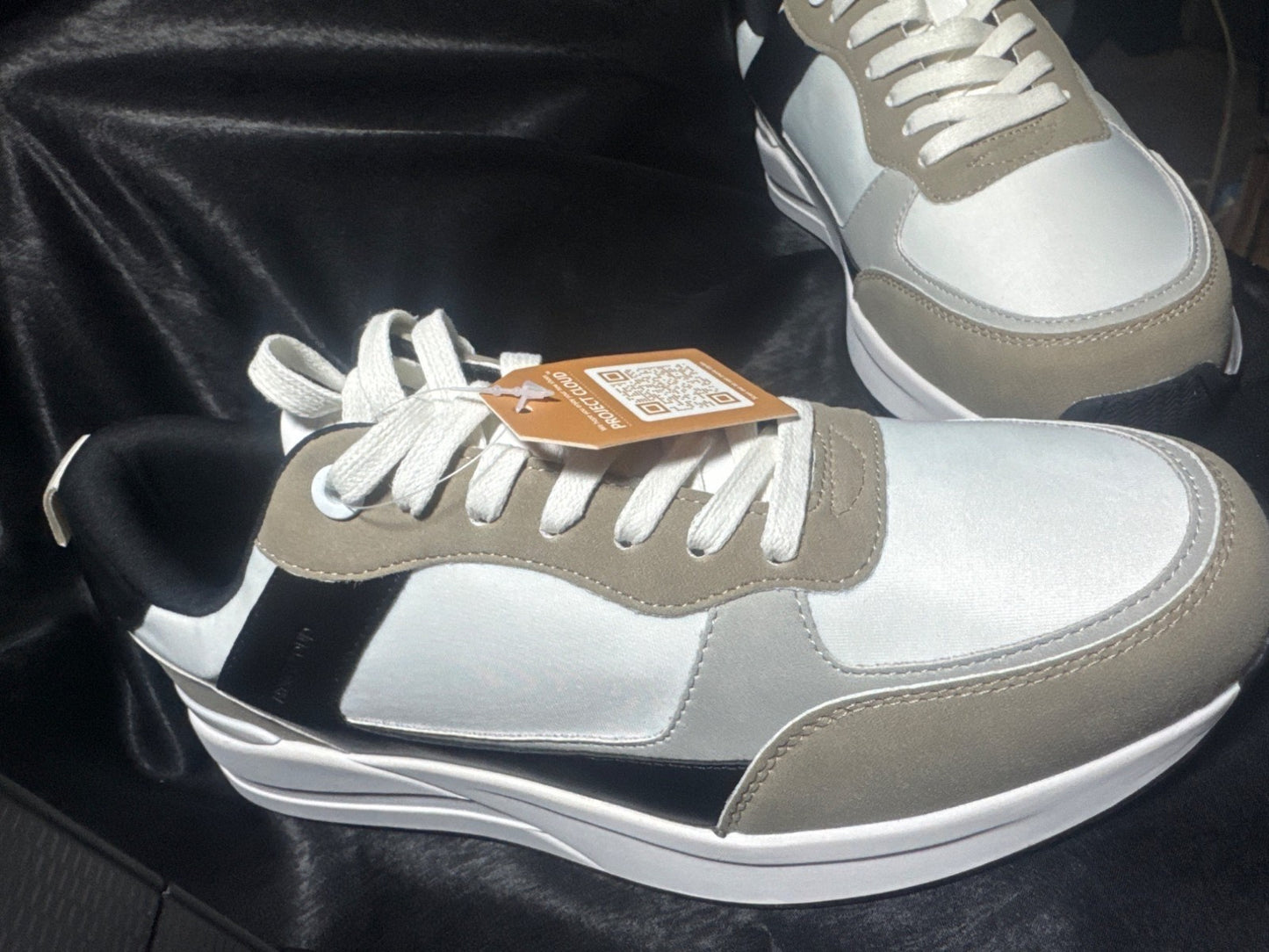 Mens Vegan Leather Sneakers By Project Cloud With Memory Foam Anti-Slip Sole