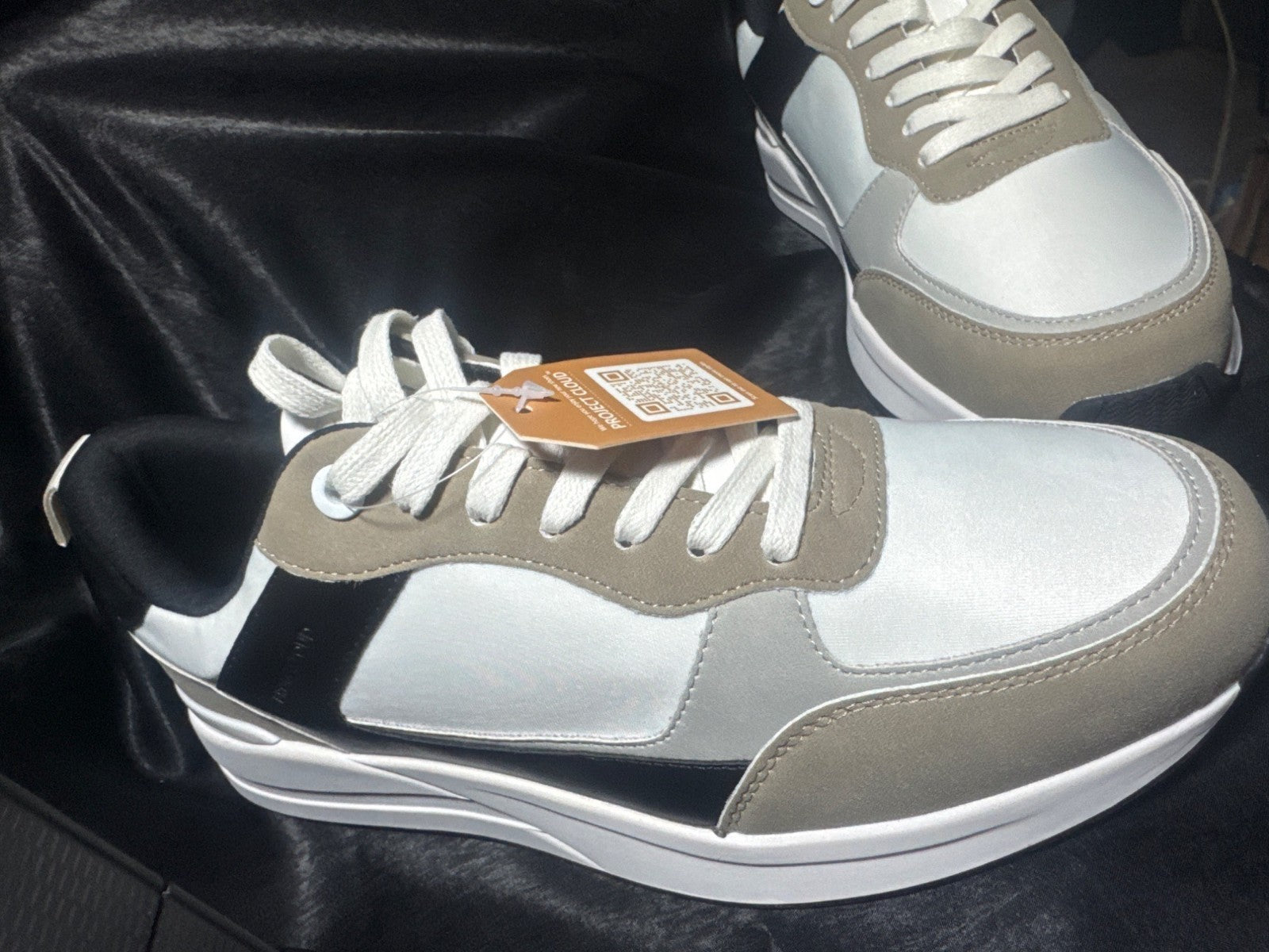 Mens Vegan Leather Sneakers By Project Cloud With Memory Foam Anti-Slip Sole