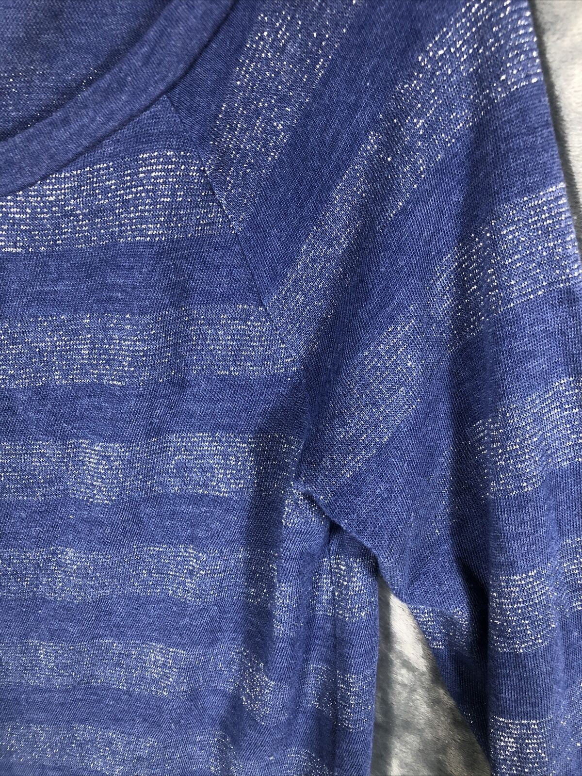 Mossimo Supply Co Long Sleeve Blue Striped Womens Shirt M/M Rayon Blend