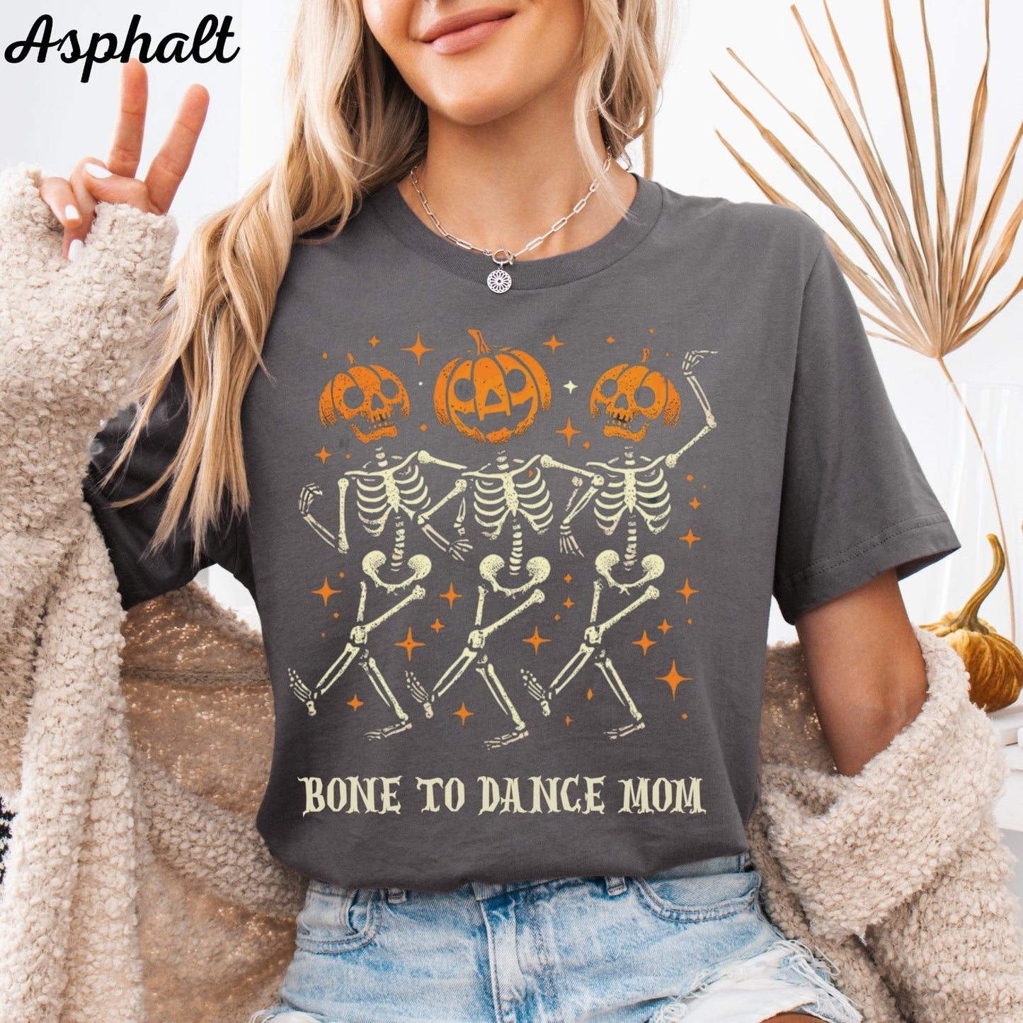 Mom Shirt Halloween Skeleton T Shirt Spooky Season Pumpkin Shirt Fall Top