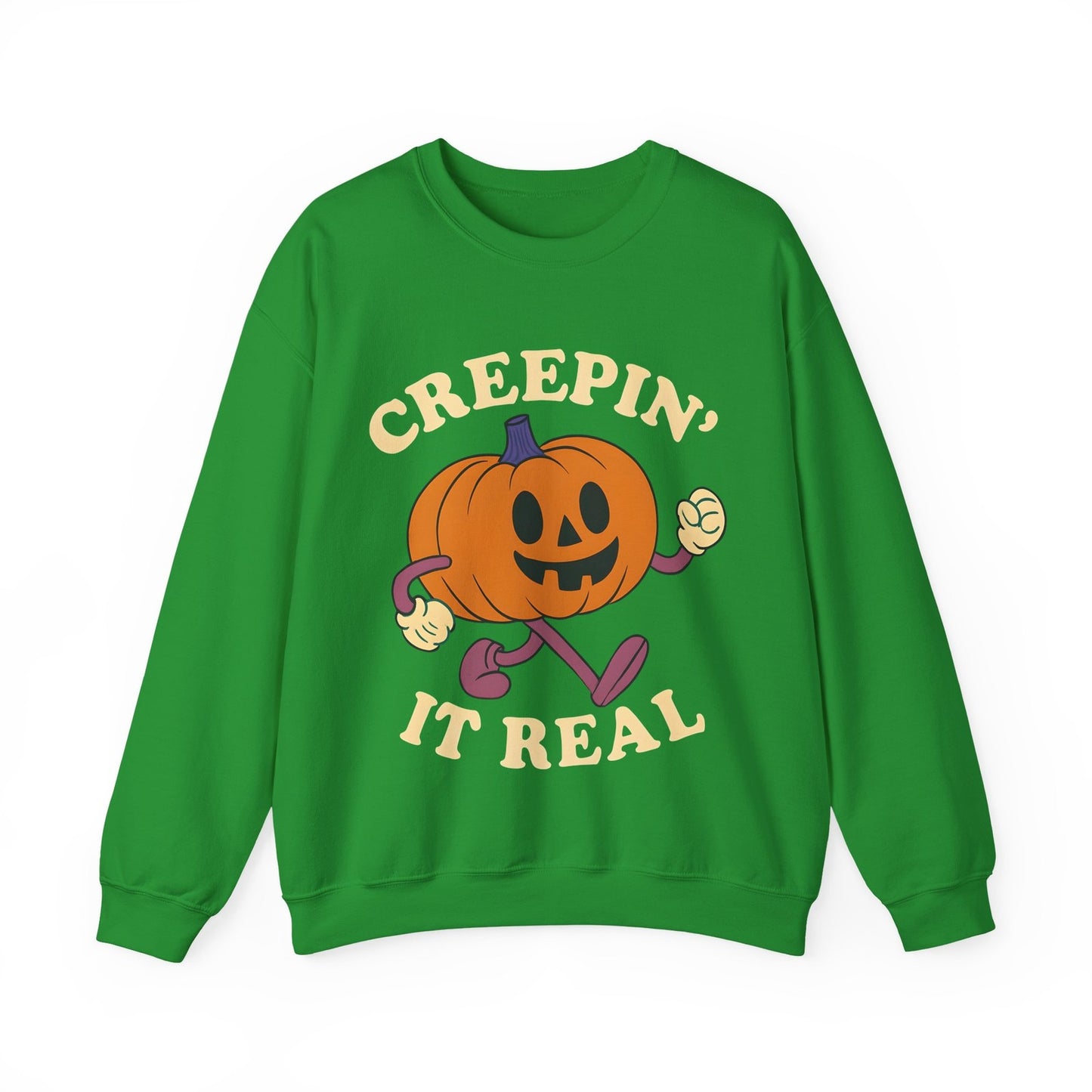 Womans Sweatshirt  Fun Creeping It Real Halloween Top Funny Ghost Pullover Shirt