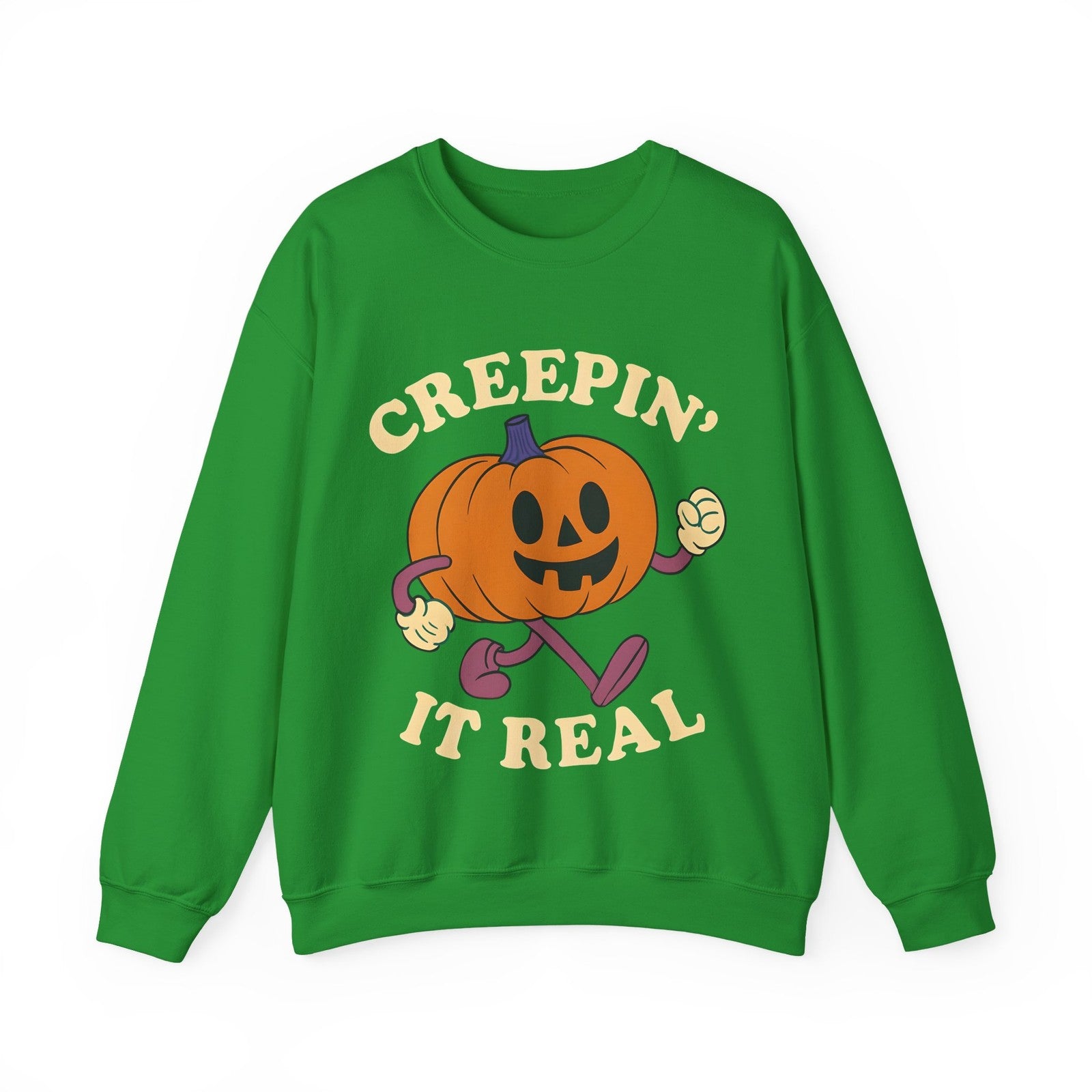 Womans Sweatshirt  Fun Creeping It Real Halloween Top Funny Ghost Pullover Shirt