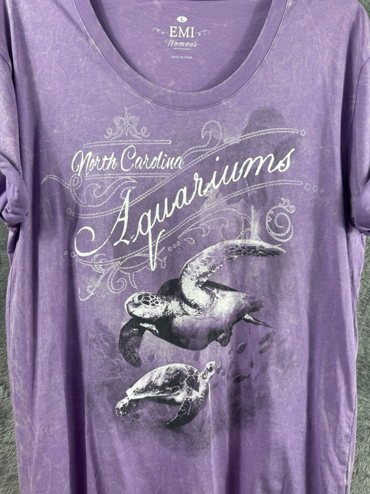 Womens North Carolina Aquarium Graphic Tee Purple By EMI Size L