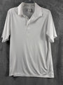 Mens White Polo Shirt Short Sleeve Moisture-Wicking Performance Shirt Size XL