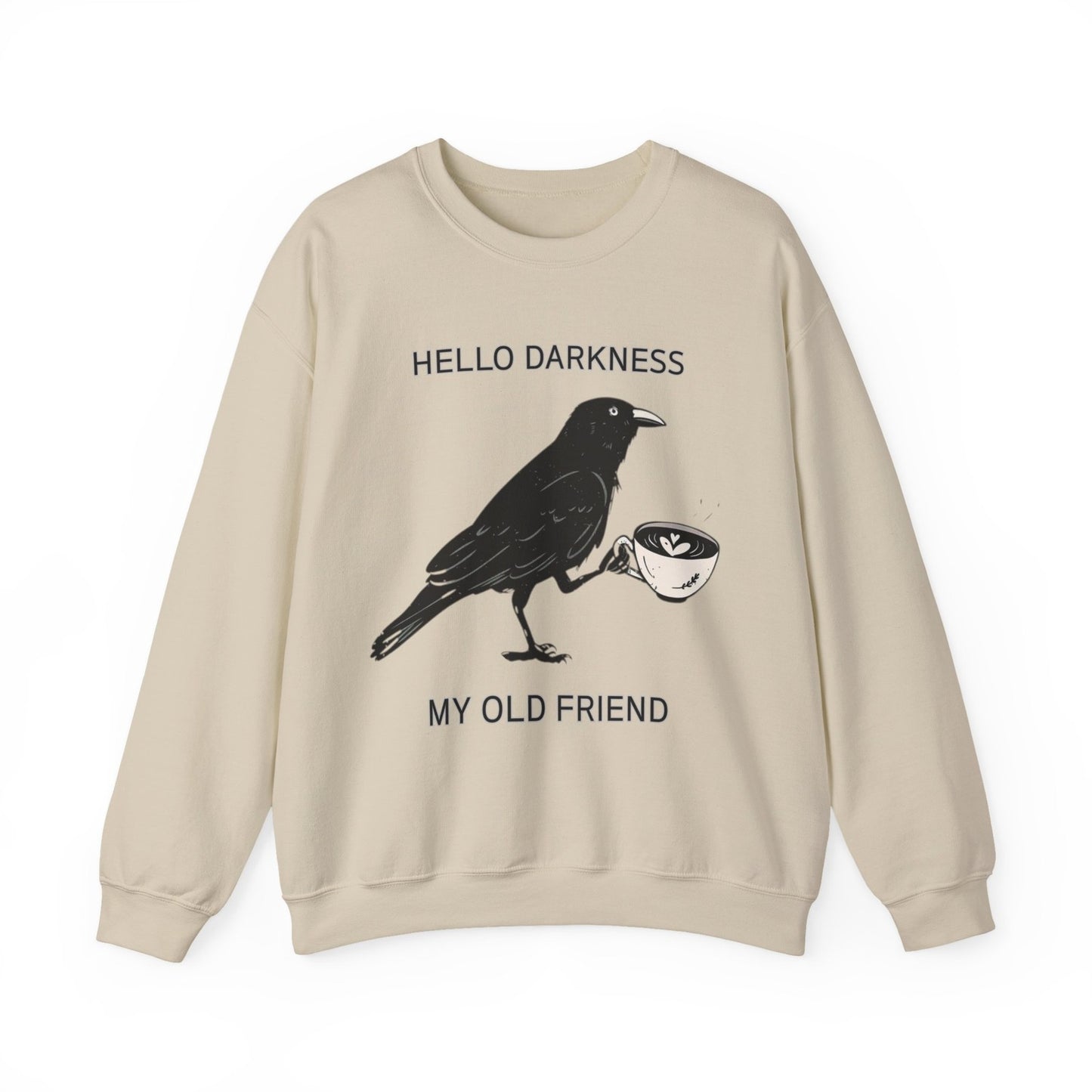Womens Sweatshirt Halloween Raven Crow Coffee Lover Shirt Fall Tee Men's Gift