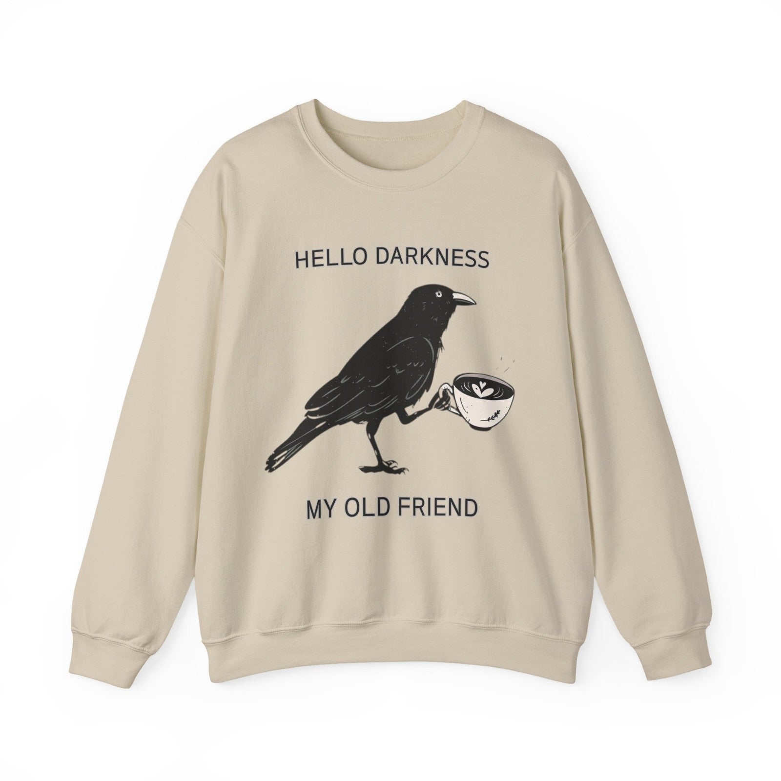 Womens Sweatshirt Halloween Raven Crow Coffee Lover Shirt Fall Tee Men's Gift