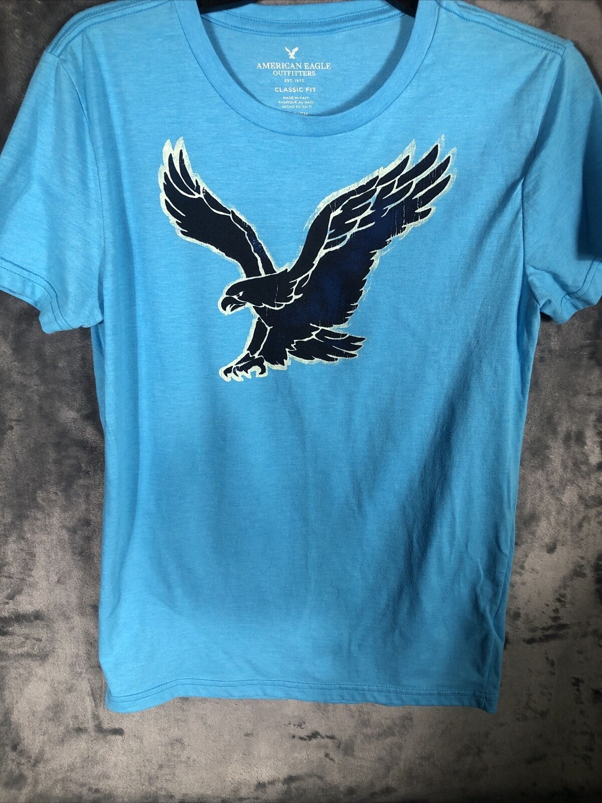American Eagles T-Shirt Large Eagle Size Petite Small Blue