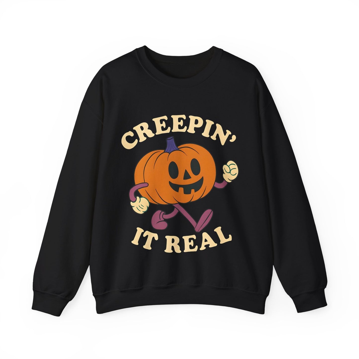 Womans Sweatshirt  Fun Creeping It Real Halloween Top Funny Ghost Pullover Shirt