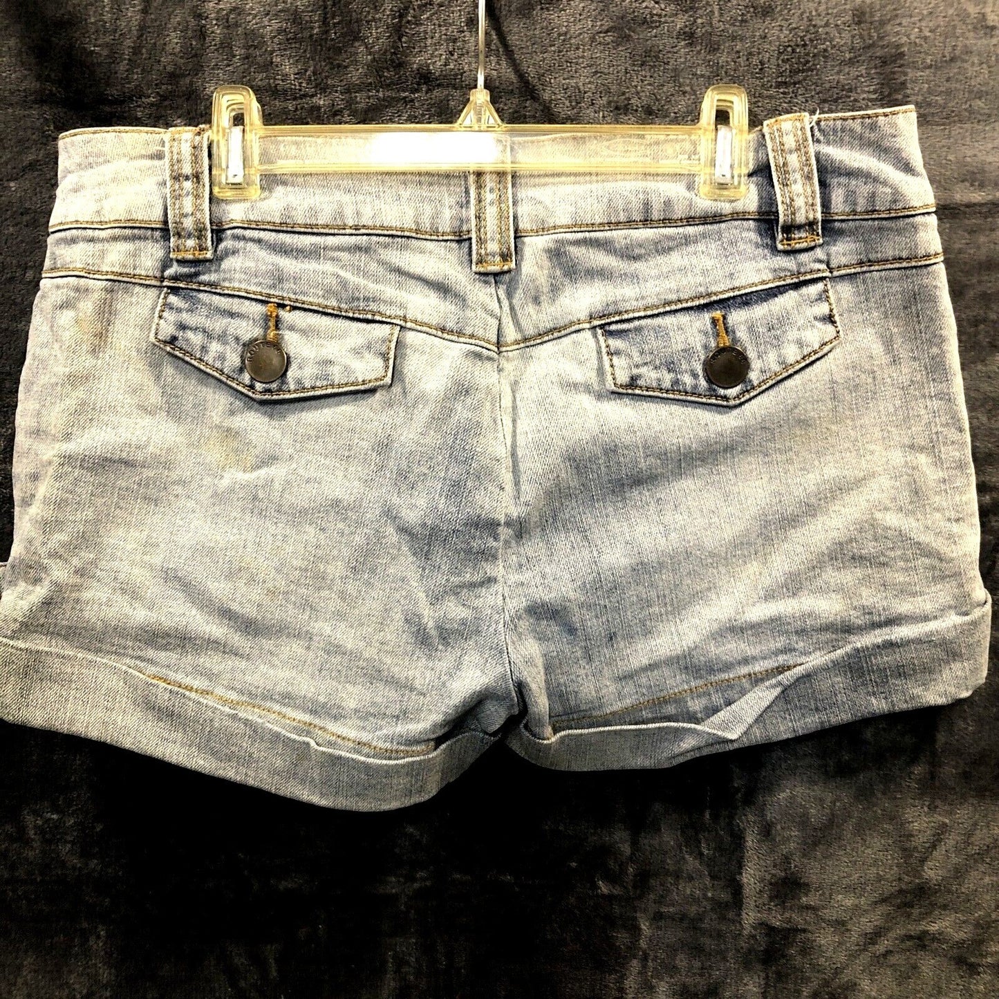 Route 66 Denim Shorts Girls Size 9/10 Light Wash Cotton Spandex Blend With Butto