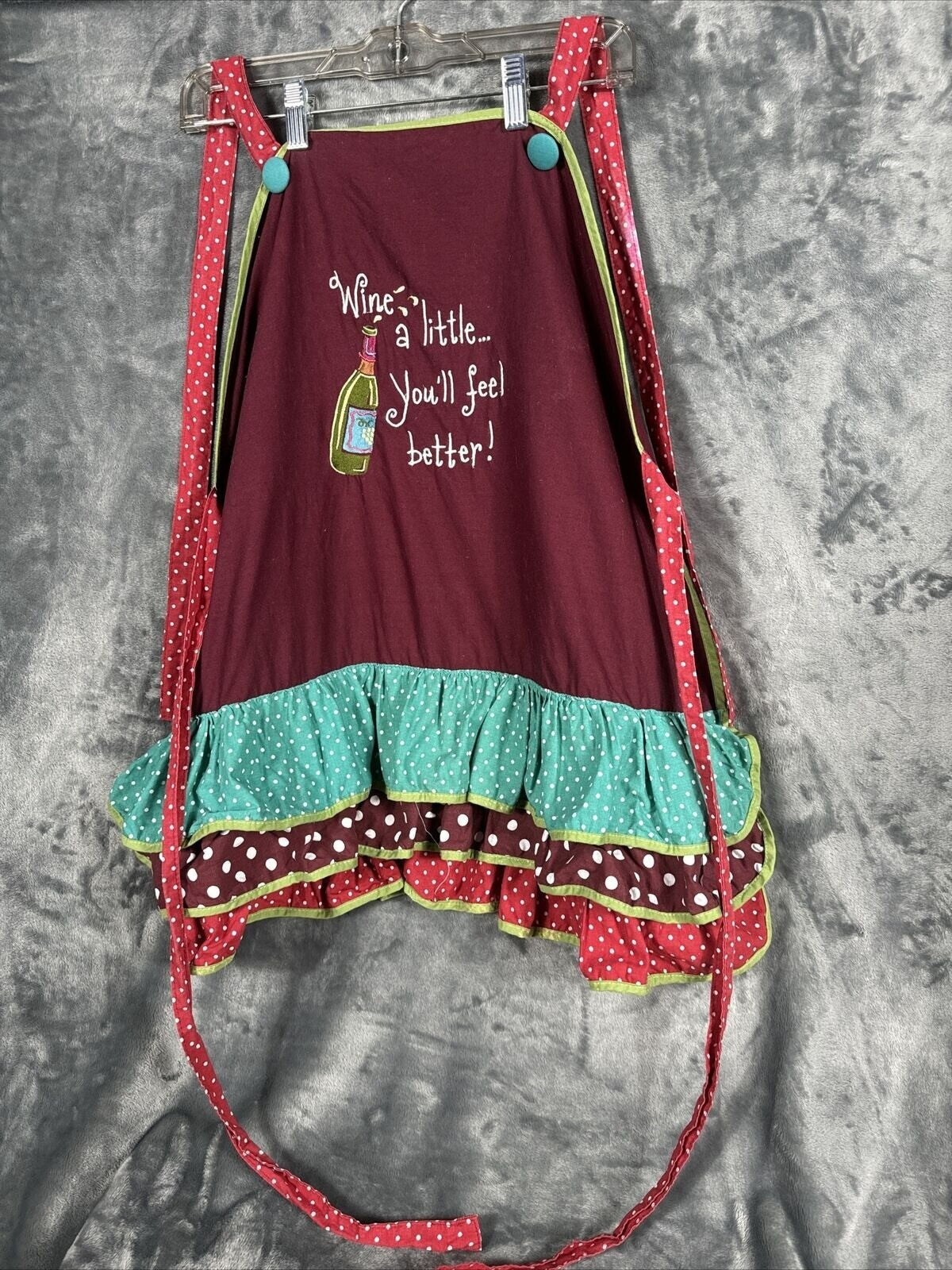Kay Dee Designs Apron 'Wine a Little... You'll Feel Better' Kitchen Ruffles Wine