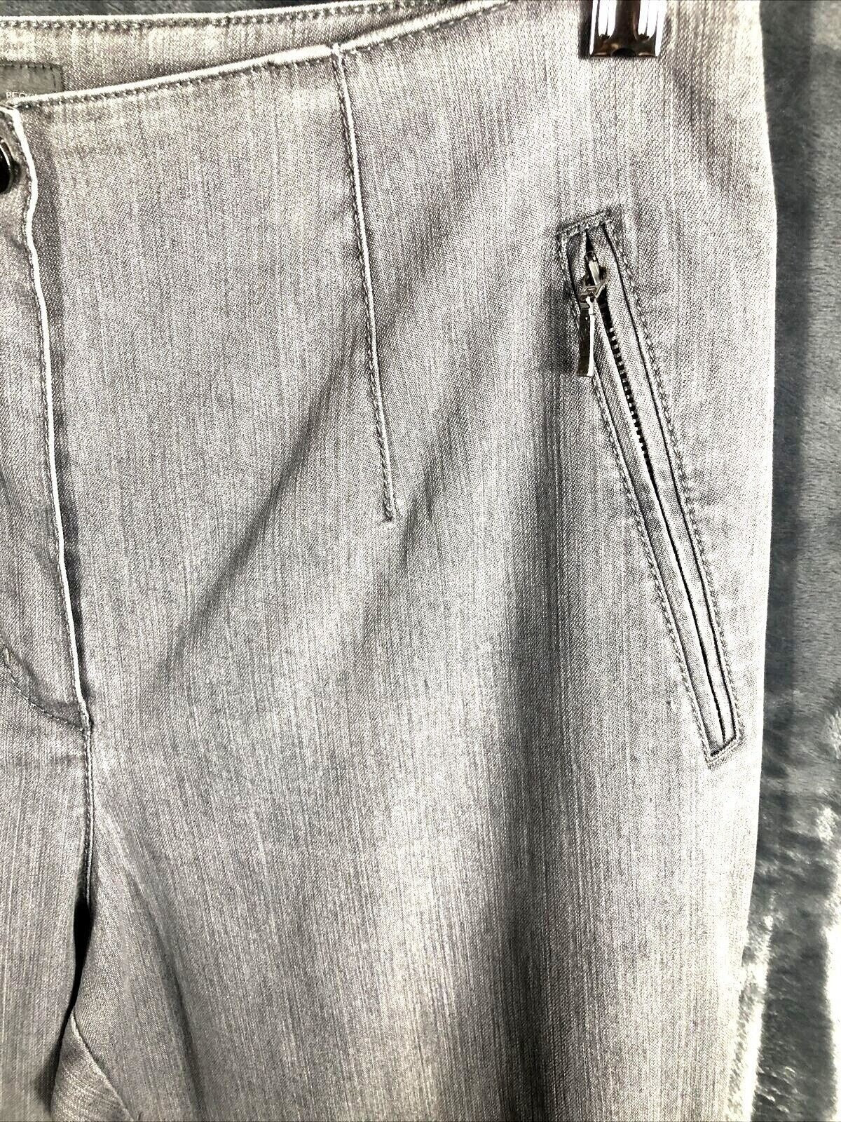Jacky Vanilia Becky Woman's Gray Denim Trouser Pants Size 14 With Zip