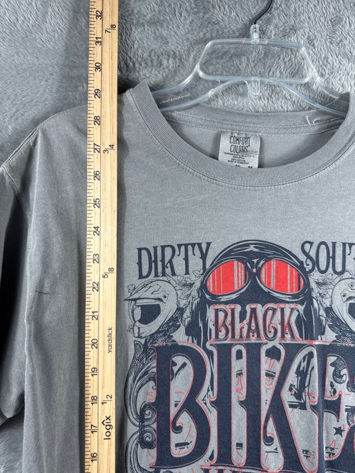 Biker T Shirt Dirty South Black Bike Week 2018 Myrtle Beach Shirt Gray T-Shirt M