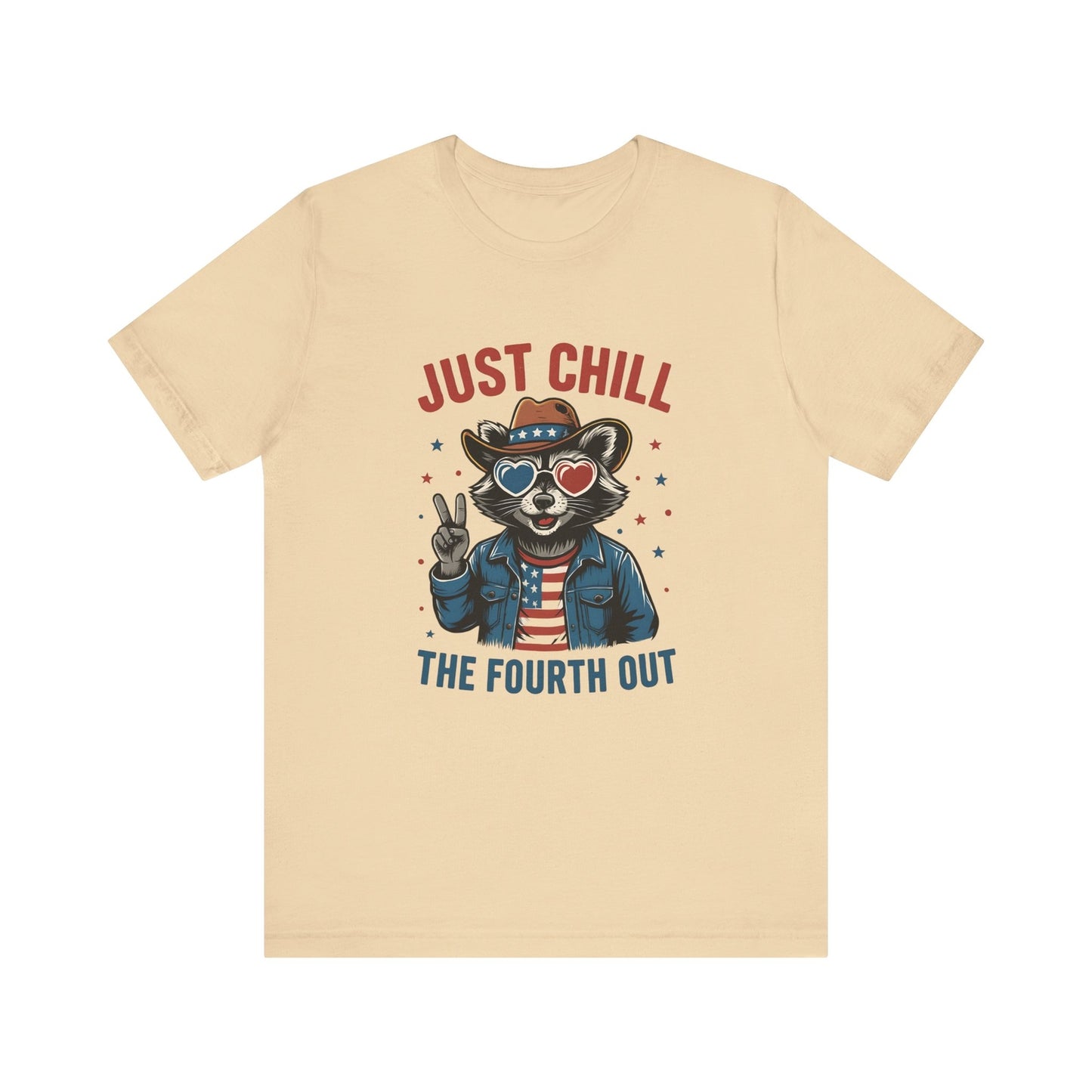 Womans Shirt Just Chill The Fourth Out Funny 4th of July Raccoon Top 4th of July