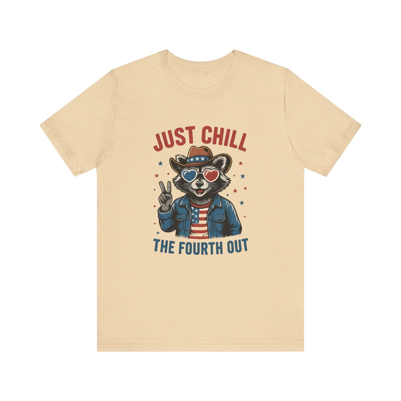 Womans Shirt Just Chill The Fourth Out Funny 4th of July Raccoon Top 4th of July