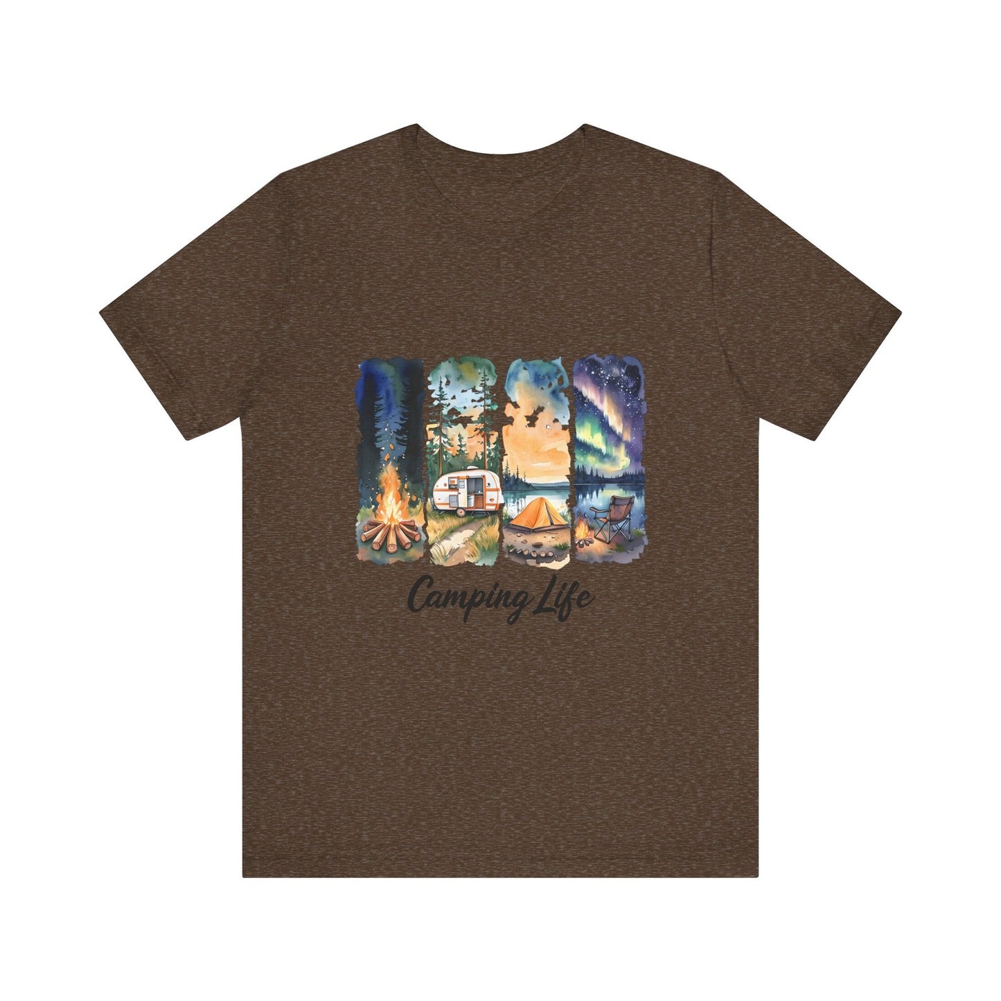 Womans Camping T Shirt RV Shirt Outdoorsy Gift Campfire Forest Hiking Nature Top