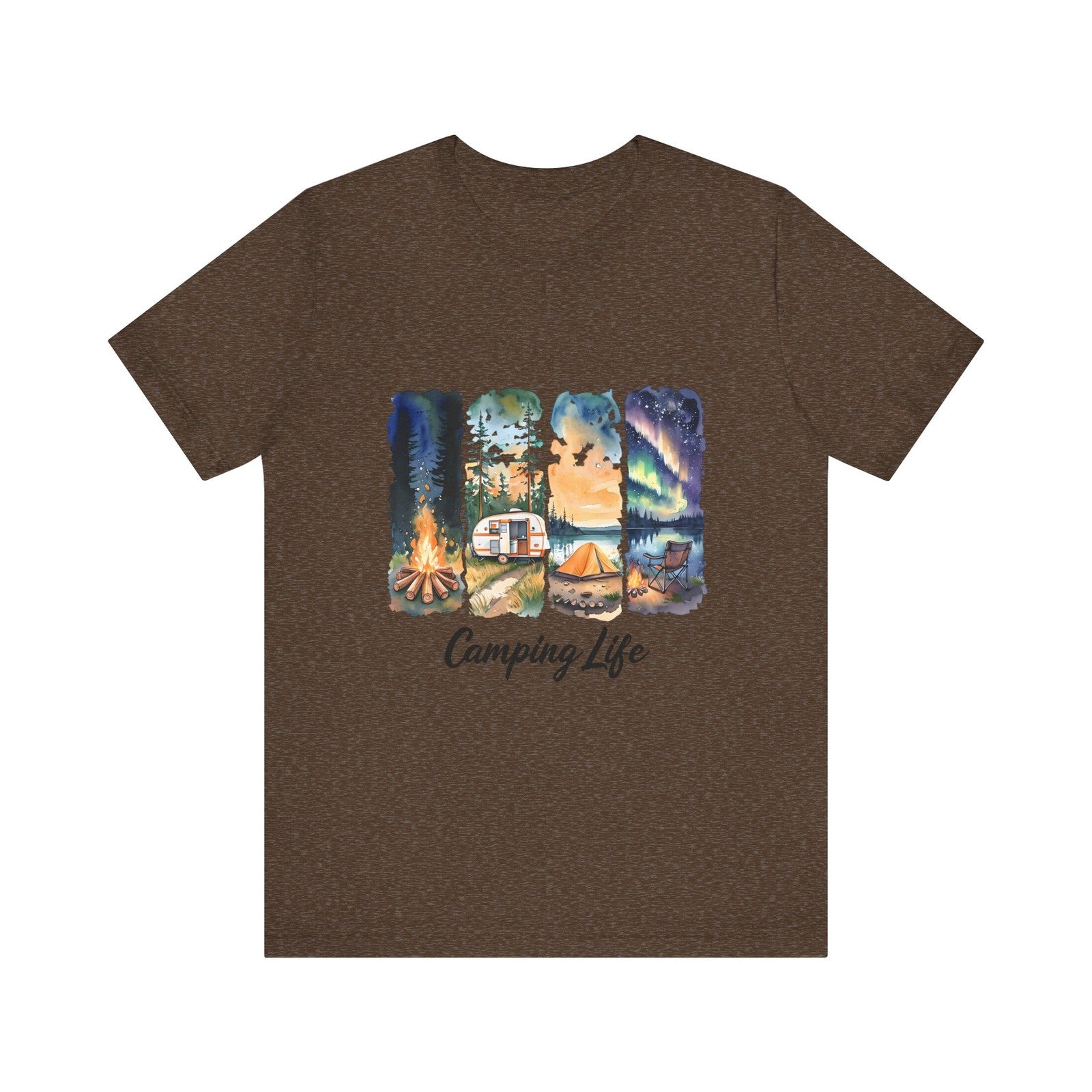 Womans Camping T Shirt RV Shirt Outdoorsy Gift Campfire Forest Hiking Nature Top