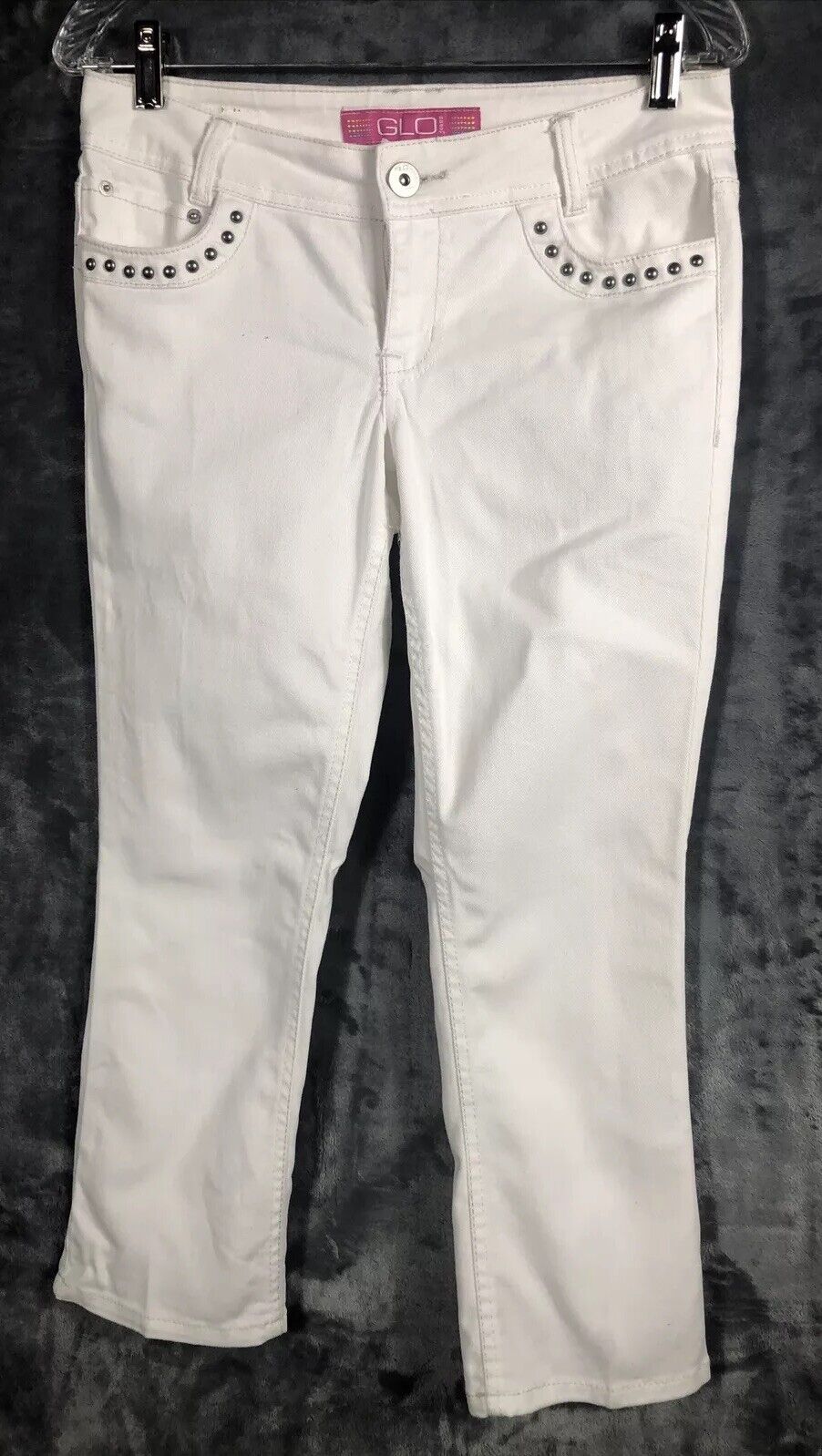 Glo White Studded Jeans Pocket Girls Junior Size 5 Pants
